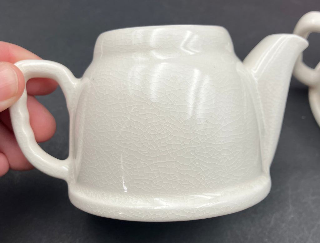 Vintage Anodised Teapot Creamer And Sugar Pot Set Red Anodised Made In Japan