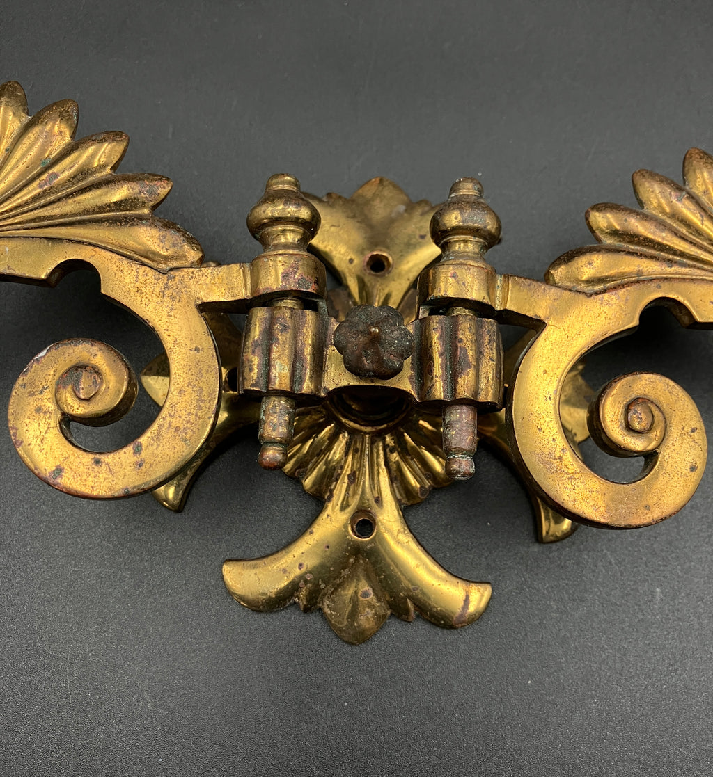Vintage Brass Candle Sconce - Double For Wall Or Piano