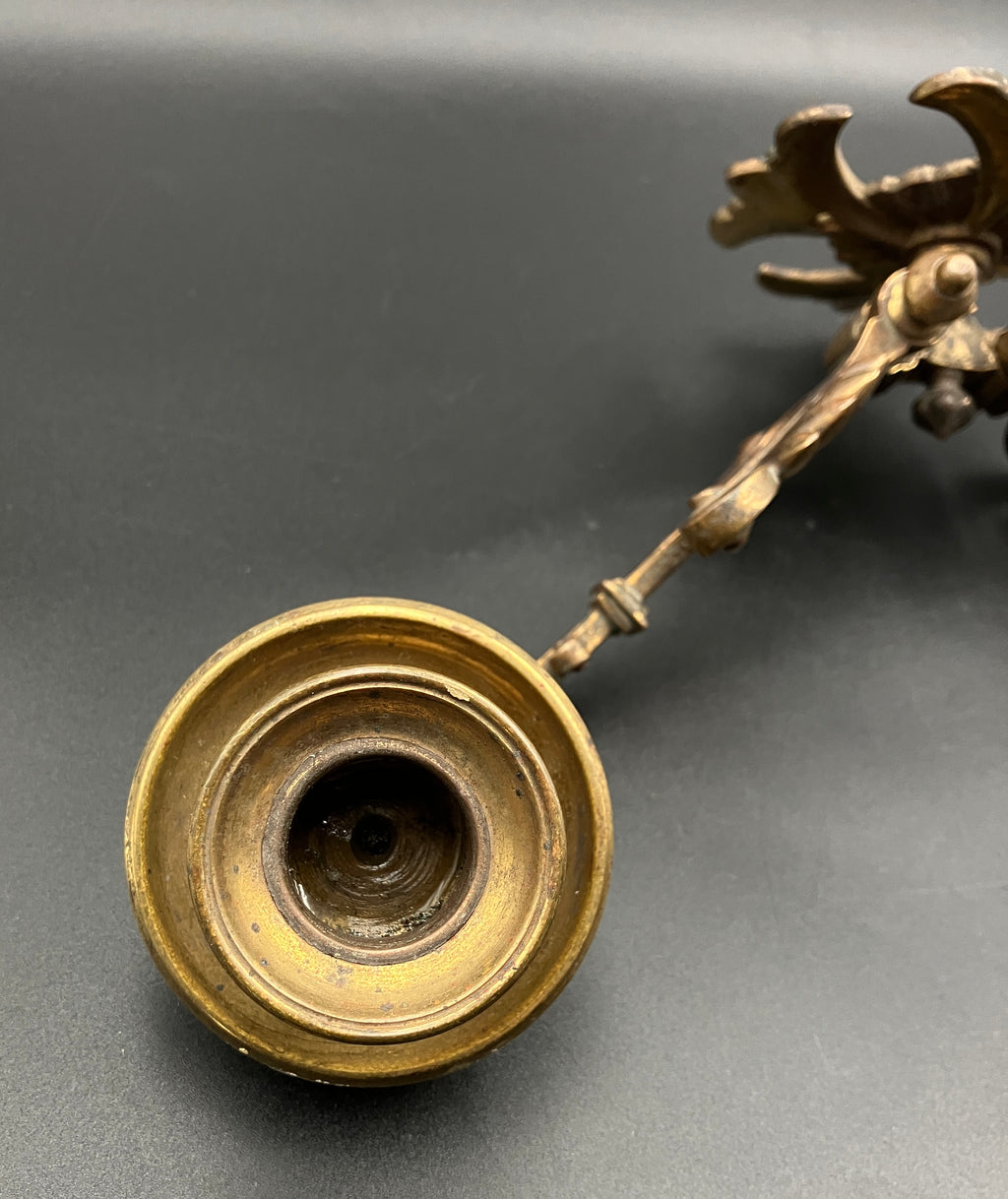 Vintage Brass Candle Sconce - Double For Wall Or Piano