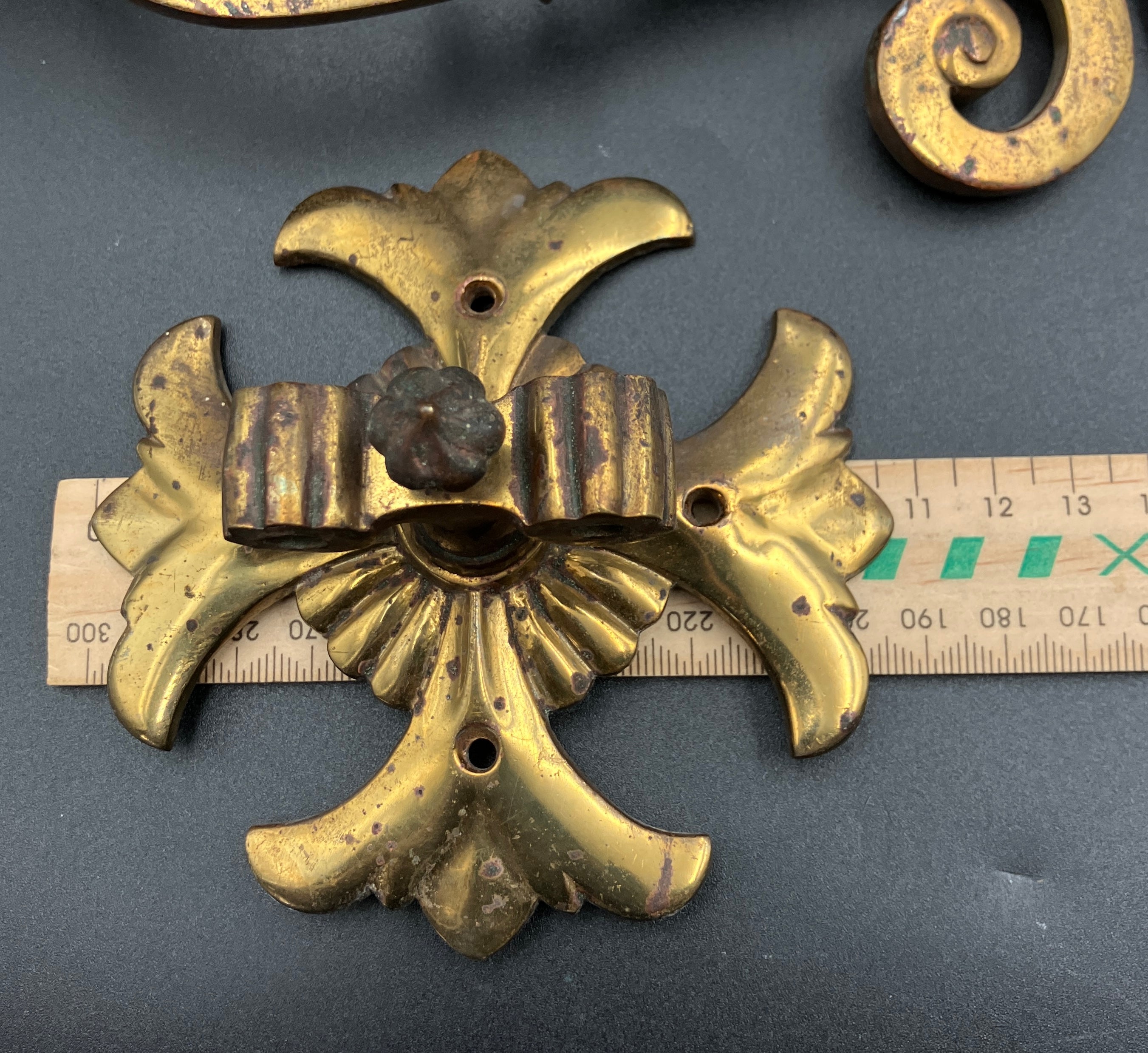 Vintage Brass Candle Sconce - Double For Wall Or Piano