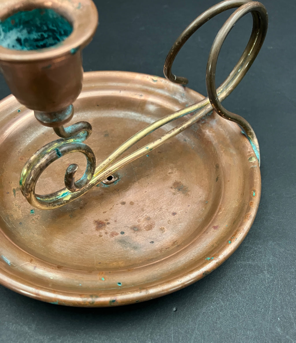 Carl Deffner Copper Candlestick Holder Art Nouveau Style - Rare