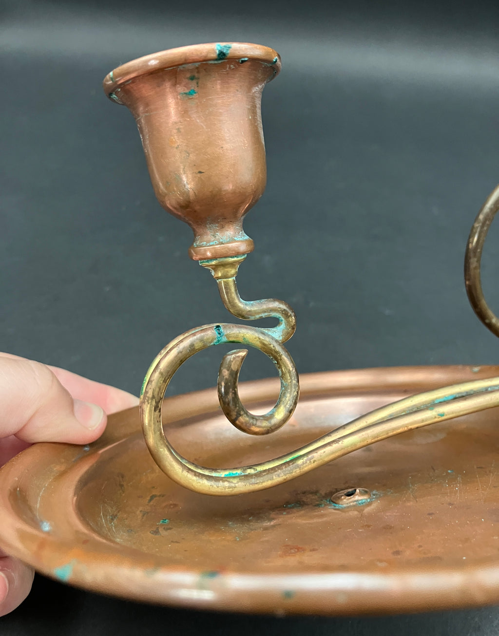 Carl Deffner Copper Candlestick Holder Art Nouveau Style - Rare