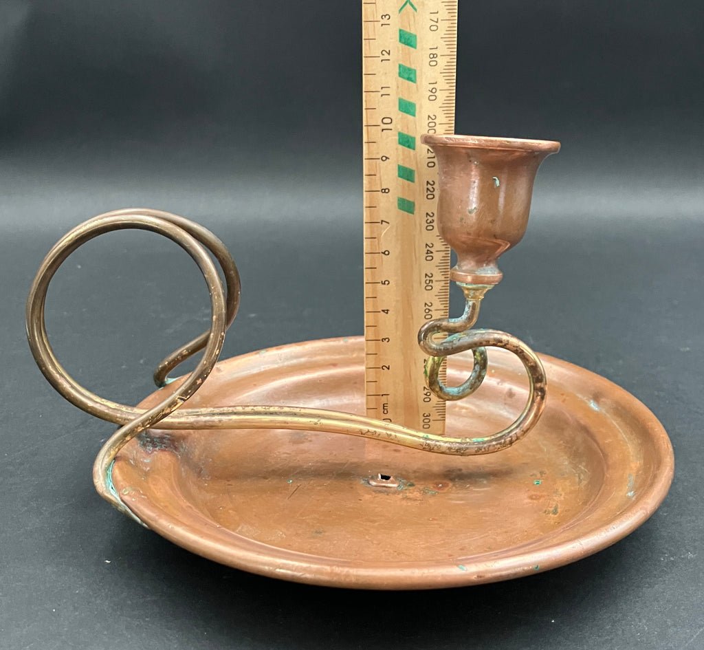 Carl Deffner Copper Candlestick Holder Art Nouveau Style - Rare