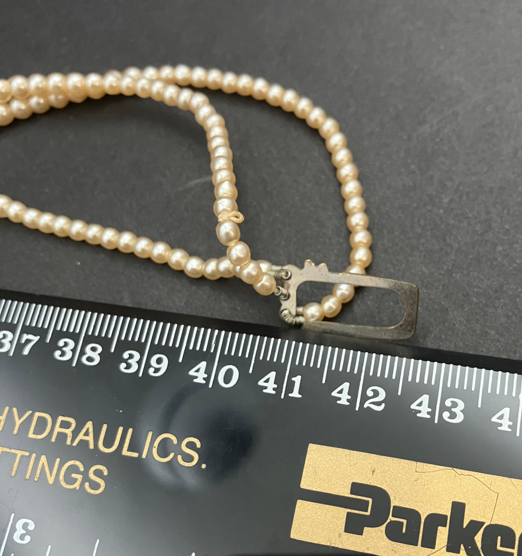 Vintage Faux Pearl Graduated Necklace Triple Strand Costume Jewellery