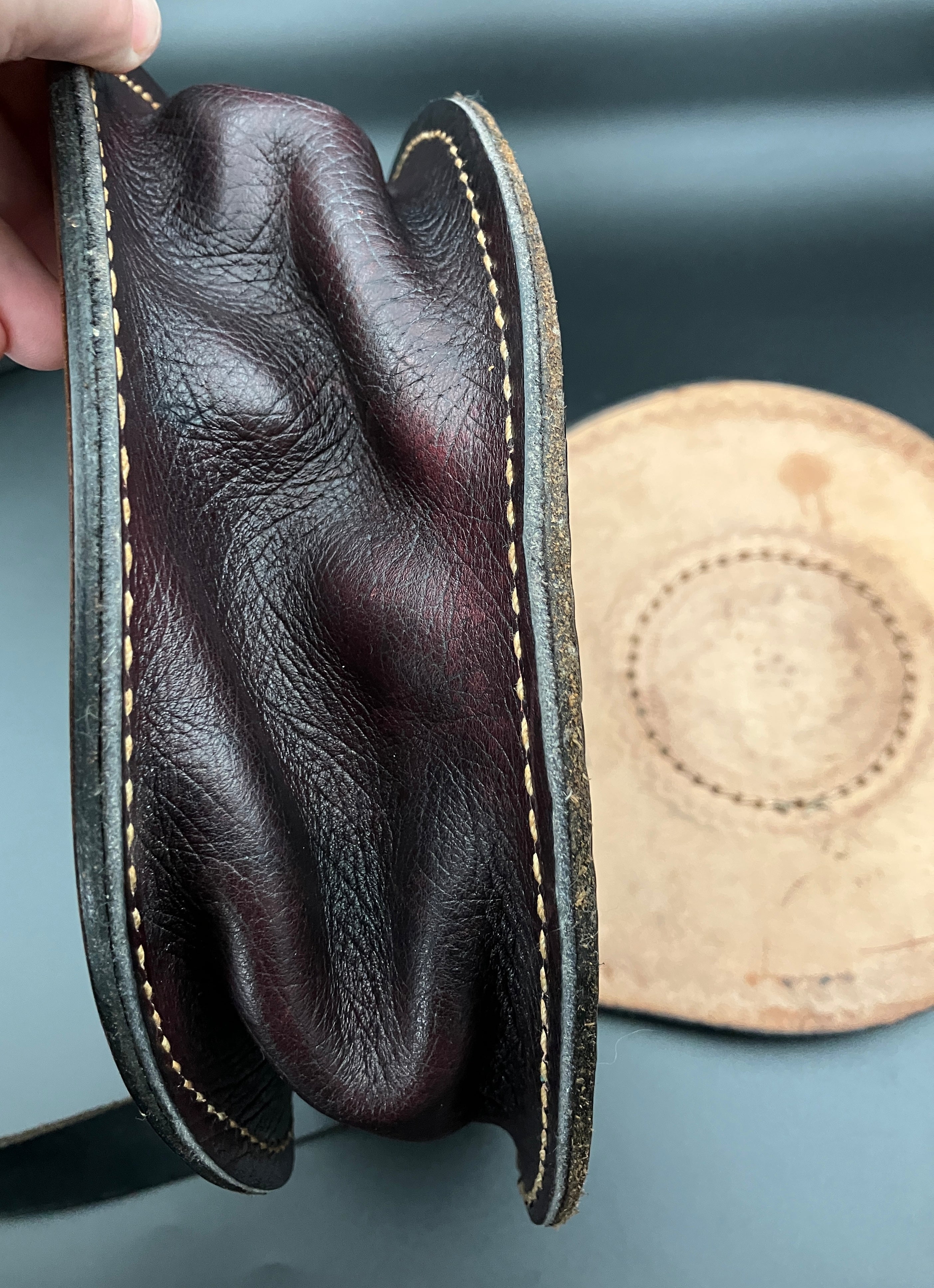 Vintage Leather Tooled Hand Bag Hippie Boho Brown Shoulder Bag - Floral Detail