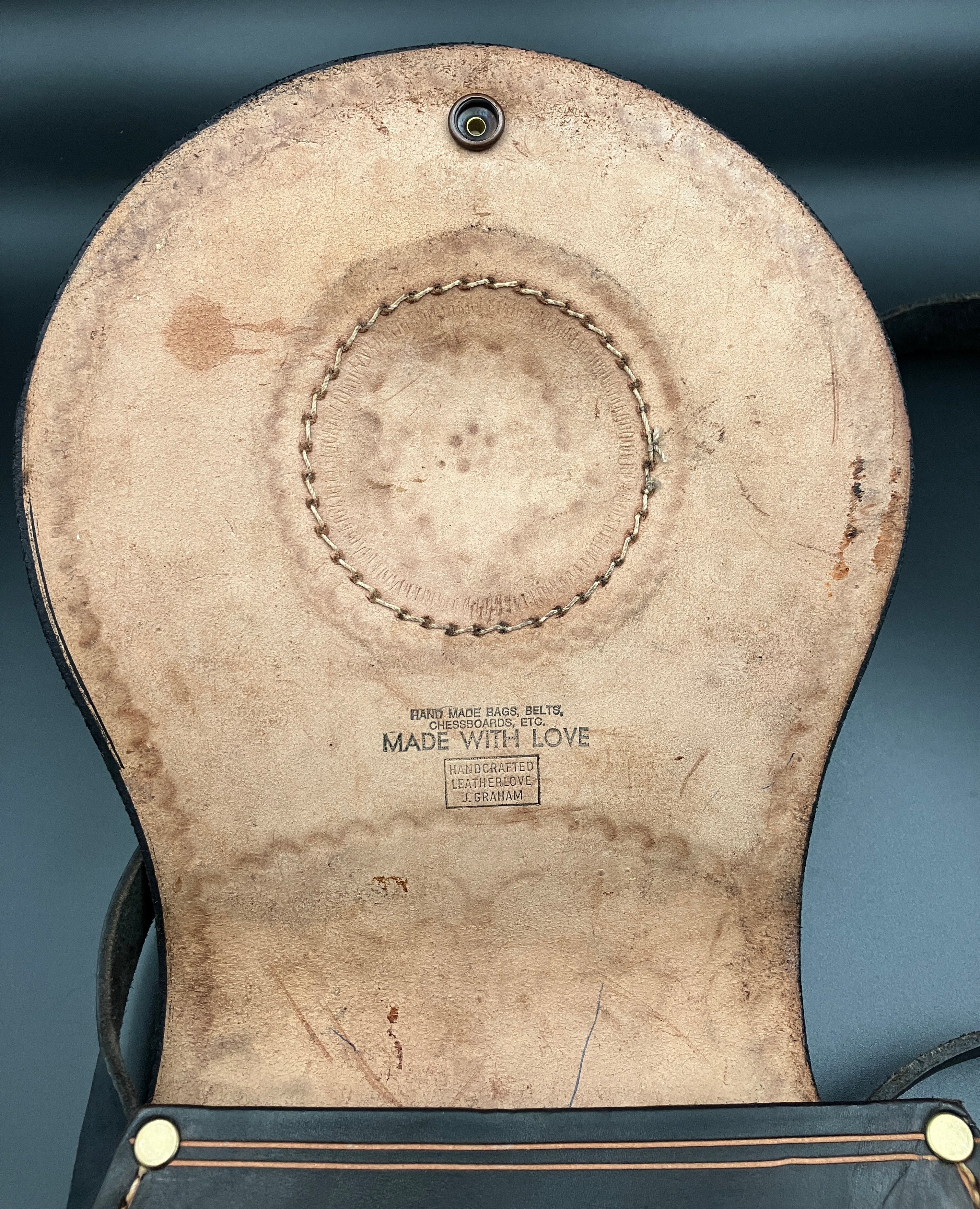 Vintage Leather Tooled Hand Bag Hippie Boho Brown Shoulder Bag - Floral Detail