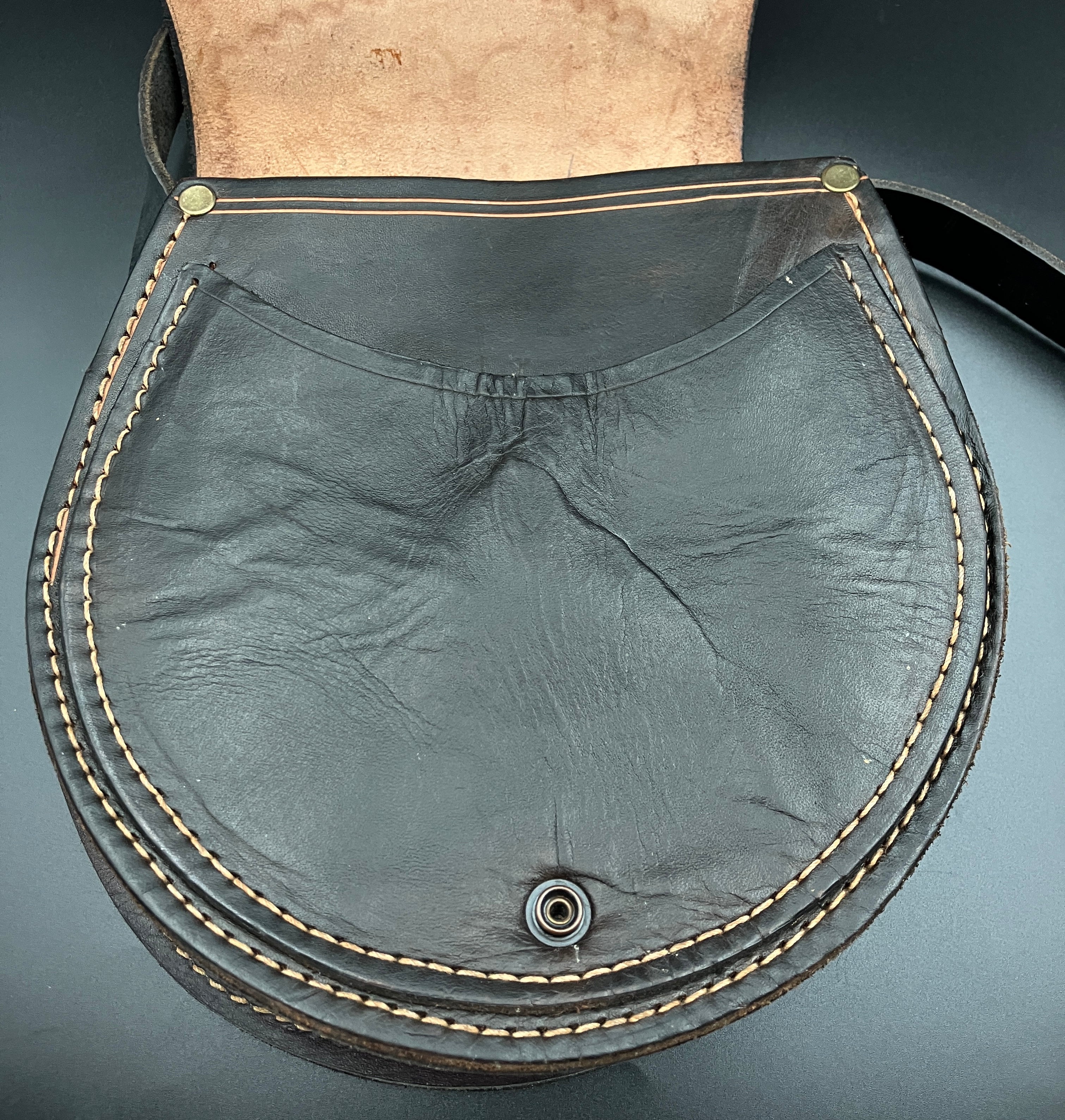 Vintage Leather Tooled Hand Bag Hippie Boho Brown Shoulder Bag - Floral Detail