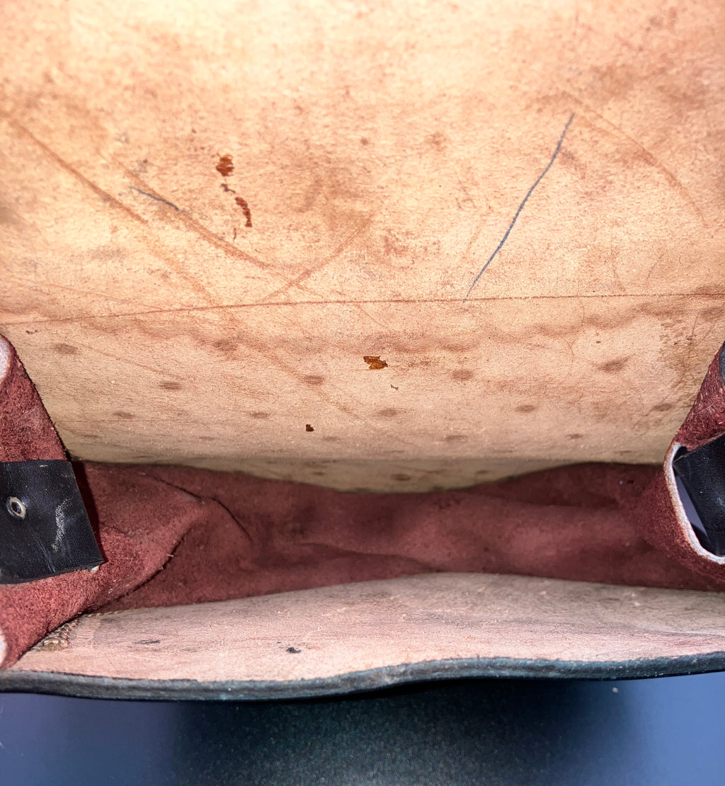 Vintage Leather Tooled Hand Bag Hippie Boho Brown Shoulder Bag - Floral Detail