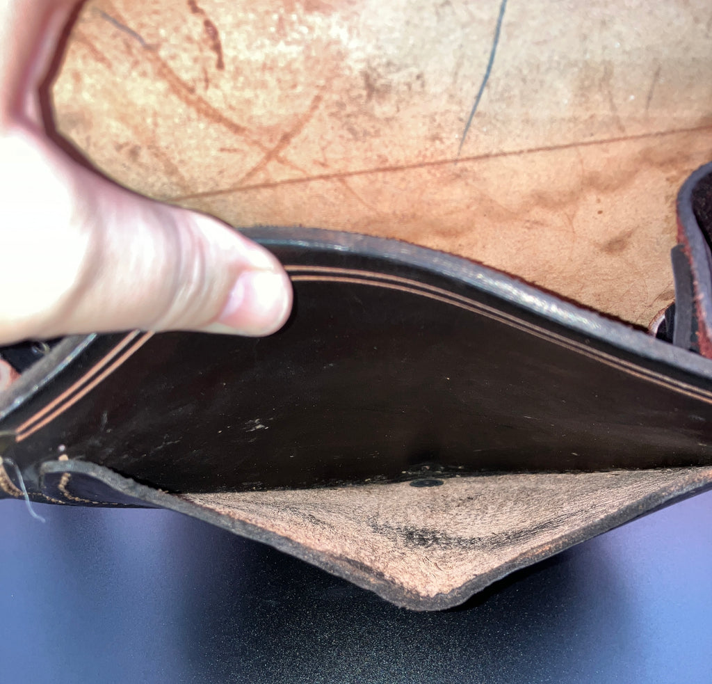 Vintage Leather Tooled Hand Bag Hippie Boho Brown Shoulder Bag - Floral Detail