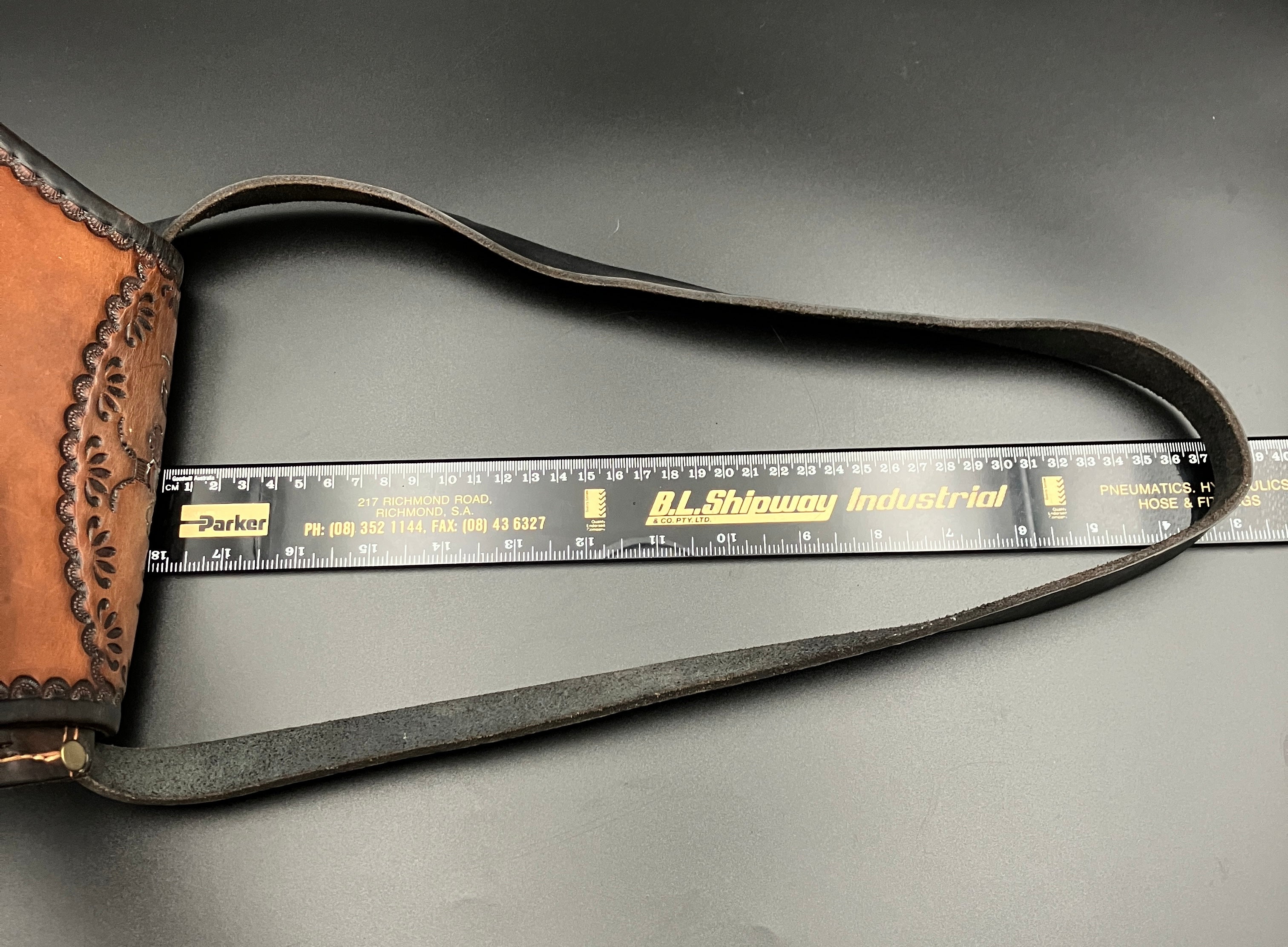 Vintage Leather Tooled Hand Bag Hippie Boho Brown Shoulder Bag - Floral Detail