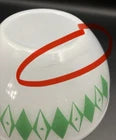 Vintage Pyrex Dotted Diamonds Green 8” Nesting Bowl Only Agree Pyrex RARE