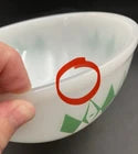 Vintage Pyrex Dotted Diamonds Green 8” Nesting Bowl Only Agree Pyrex RARE