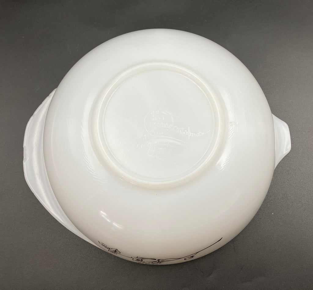Vintage Pyrex Bowls 1961 Black Rose Pair Of Mixing Bowls 7” & 9”