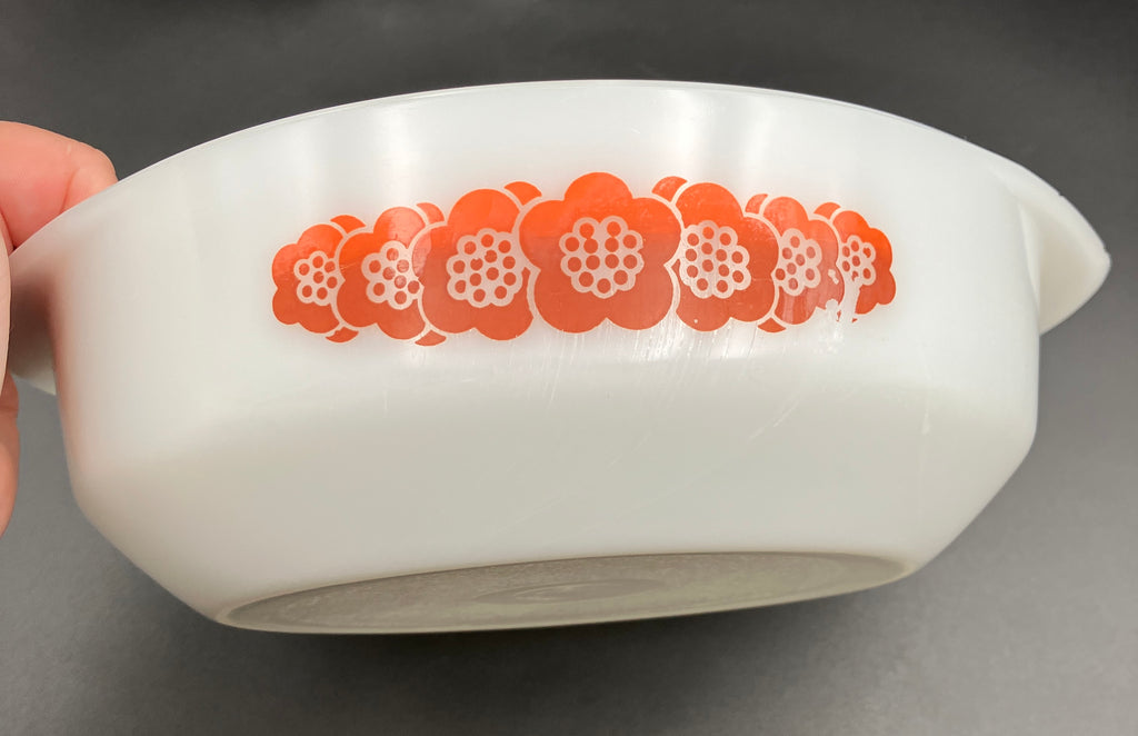 Vintage Pyrex Honey Flower Round Casserole With Lid - Please Read Description