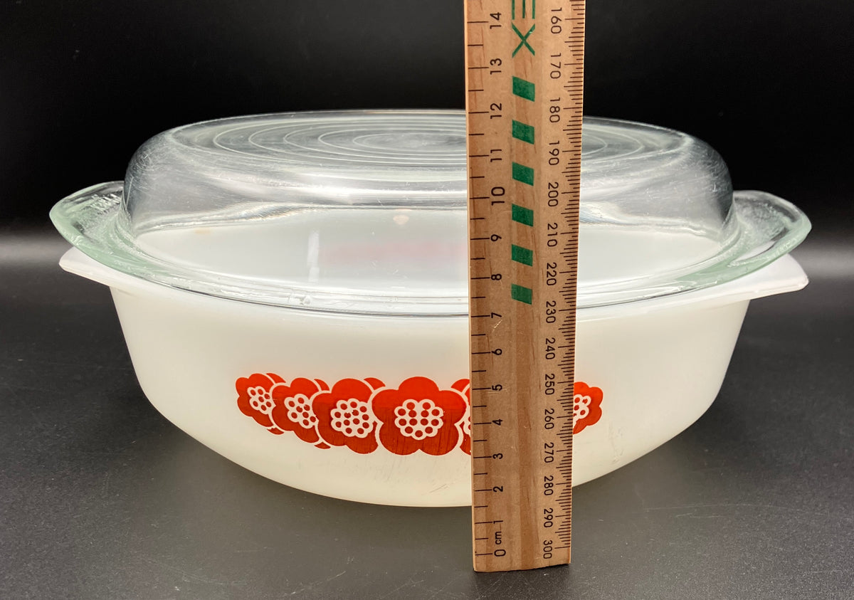Vintage Pyrex Honey Flower Round Casserole With Lid - Please Read Description