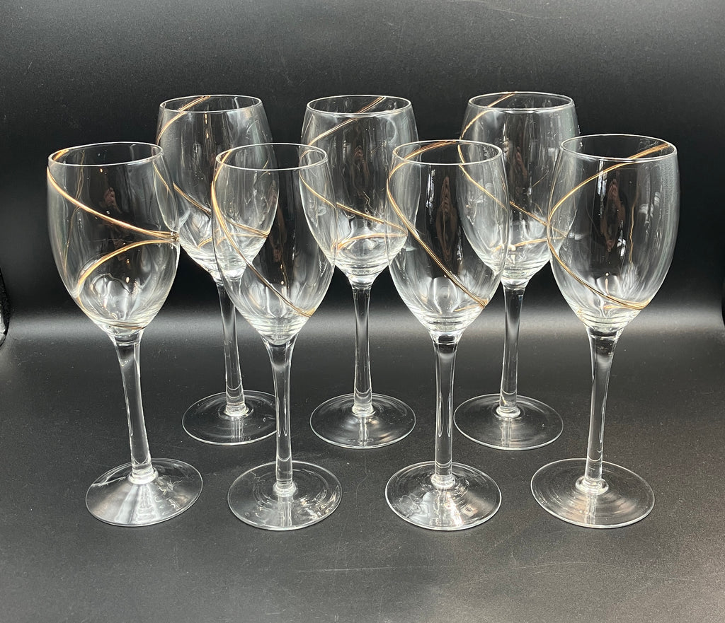 Share Kosta Boda Line Gold Wine Glasses Anna Ehrner Red And White Wine Glasses X7