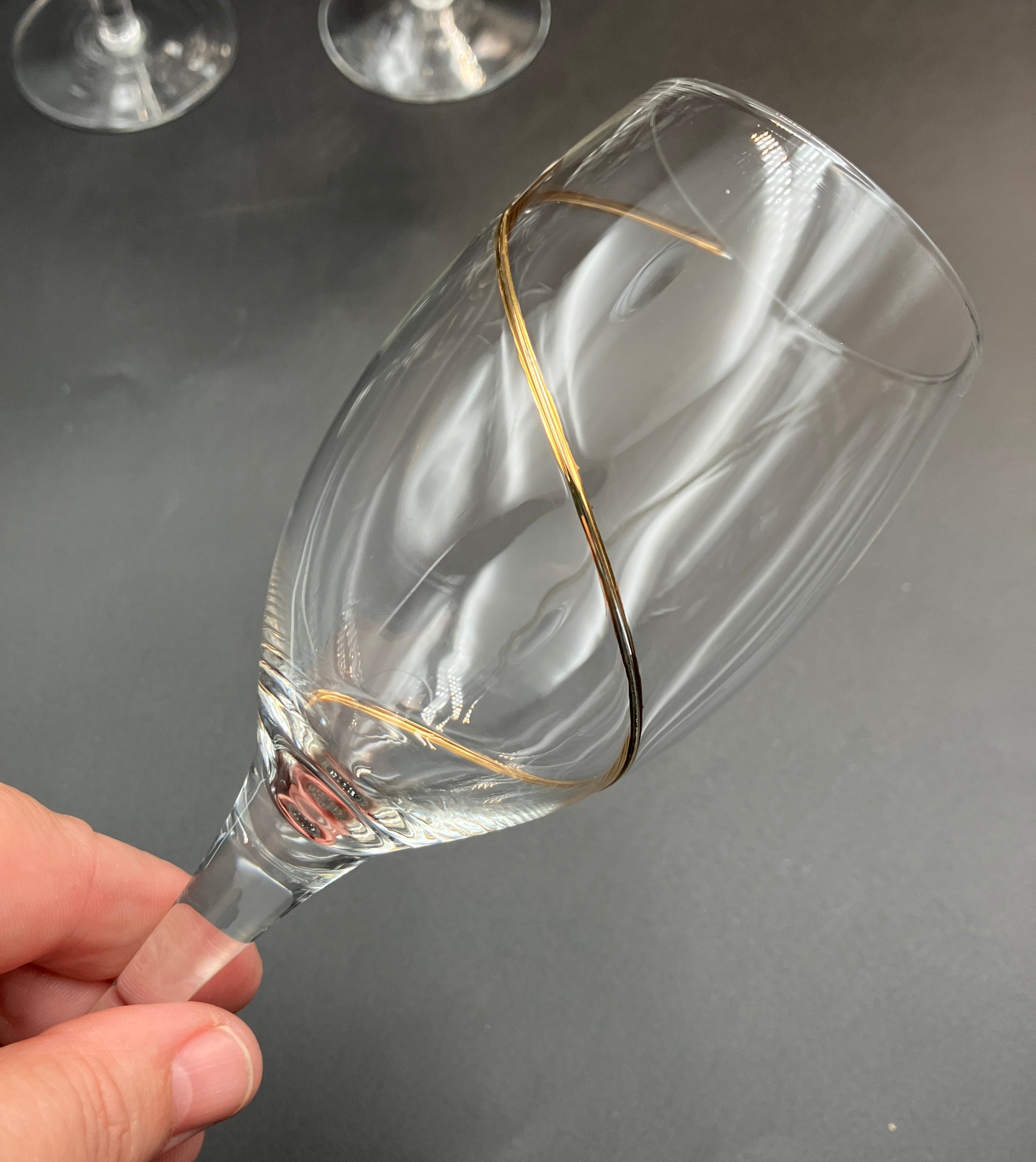 Share Kosta Boda Line Gold Wine Glasses Anna Ehrner Red And White Wine Glasses X7
