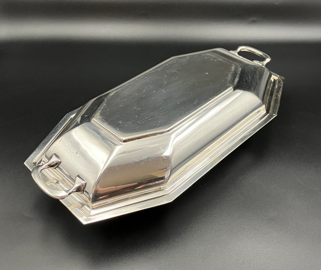 Vintage Silver Plated Crusader EPNS Serving Dish – Art Deco Style Meat Dish
