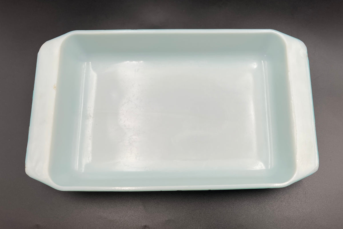 Vintage Pyrex Turquoise Snowflake Rectangular Baking Dish 2161 - Please Read Description