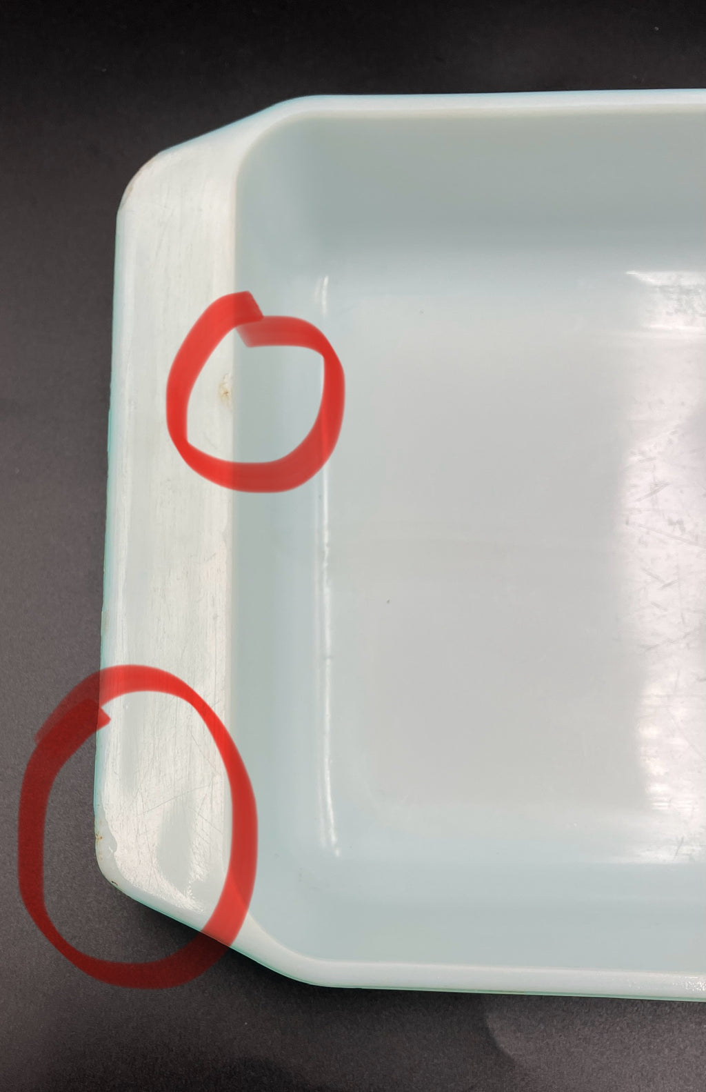 Vintage Pyrex Turquoise Snowflake Rectangular Baking Dish 2161 - Please Read Description