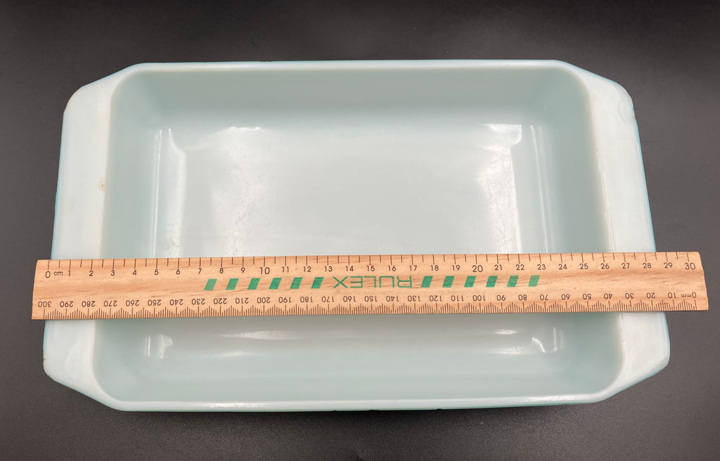 Vintage Pyrex Turquoise Snowflake Rectangular Baking Dish 2161 - Please Read Description