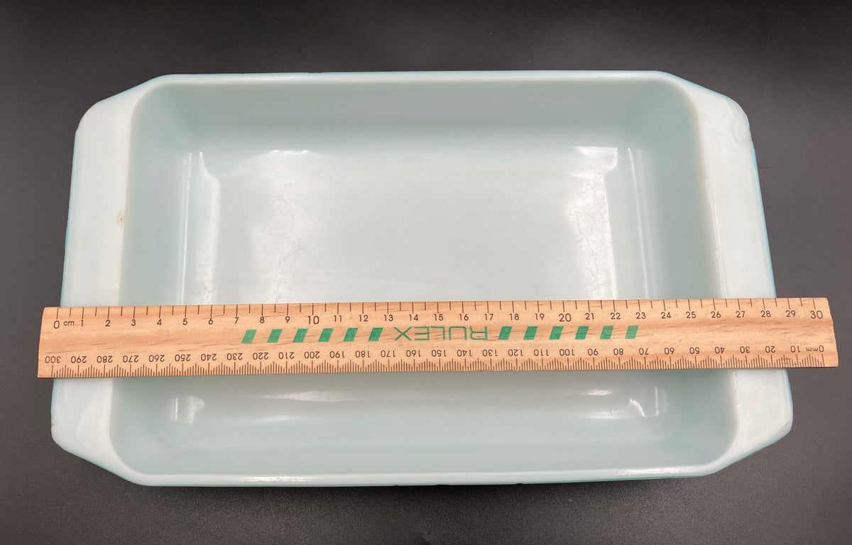 Vintage Pyrex Turquoise Snowflake Rectangular Baking Dish 2161 - Please Read Description