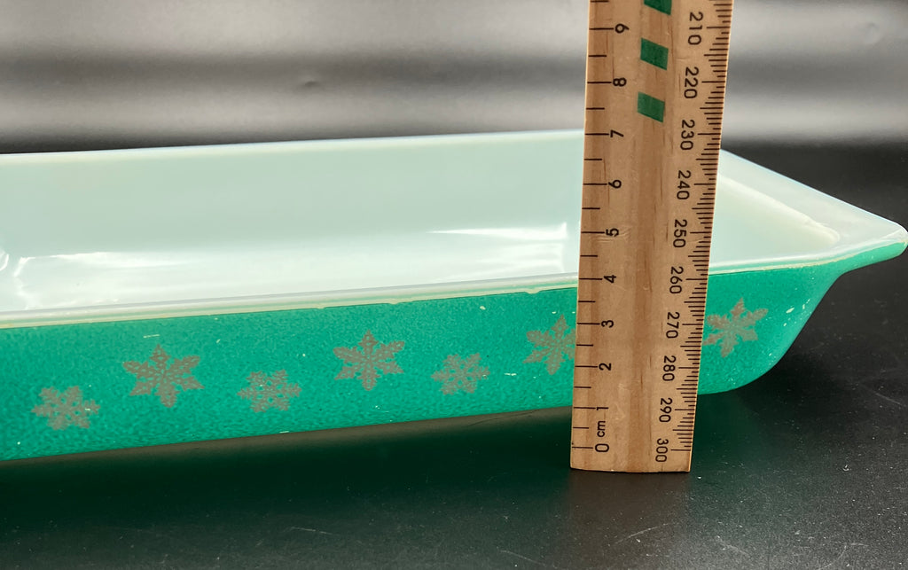 Vintage Pyrex Turquoise Snowflake Rectangular Baking Dish 2161 - Please Read Description