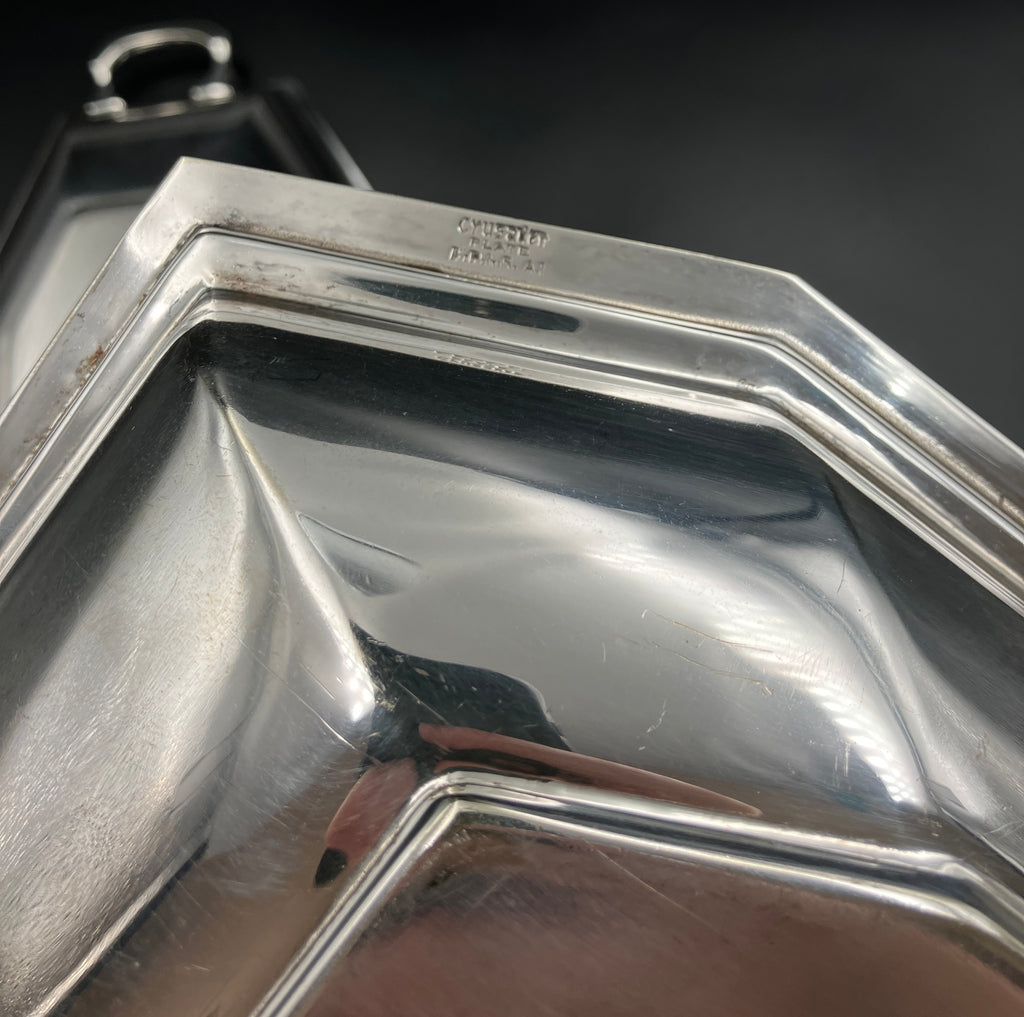 Vintage Silver Plated Crusader EPNS Serving Dish – Art Deco Style Meat Dish