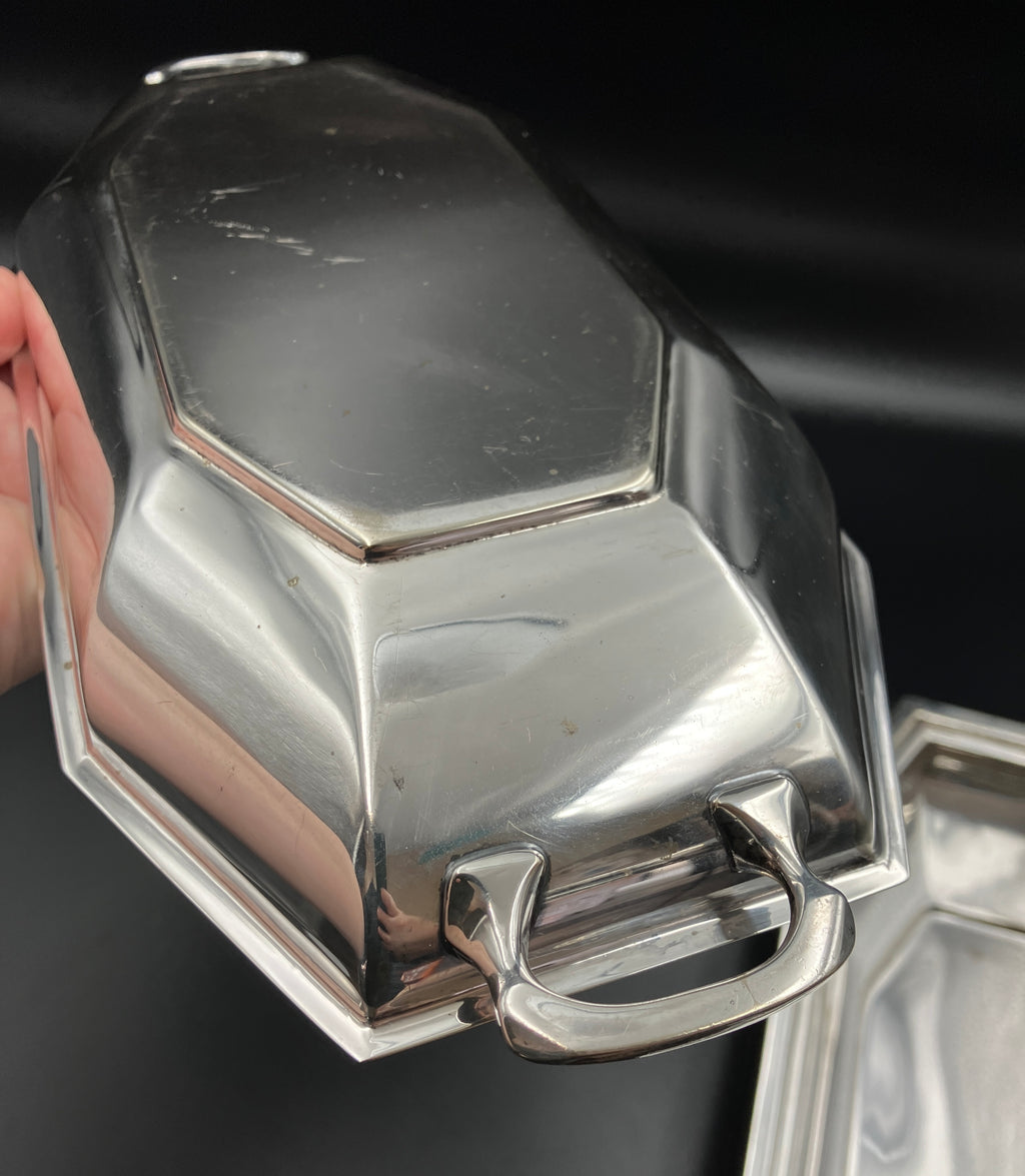 Vintage Silver Plated Crusader EPNS Serving Dish – Art Deco Style Meat Dish