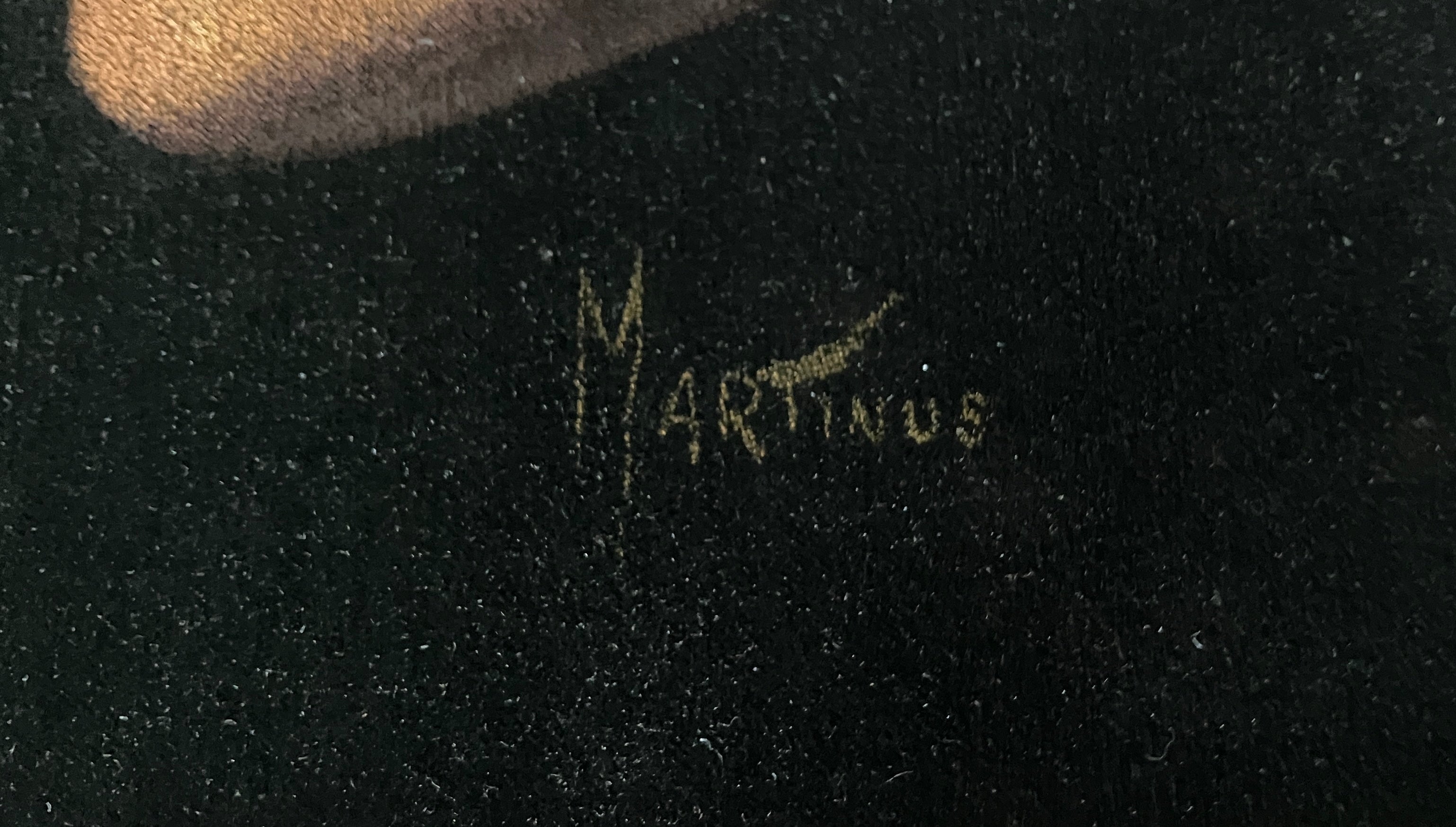 Vintage Velvet Painting Nude Hawaiian Lady Portrait Signed Martinus 60s