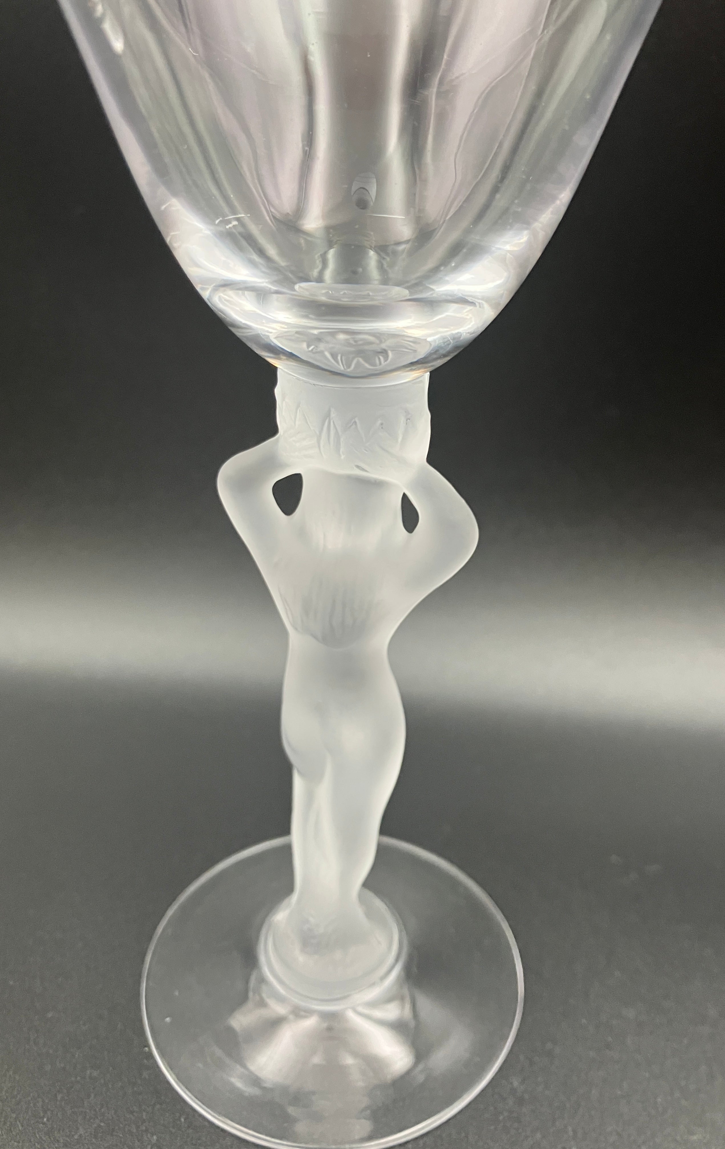 Vintage Bayel Bacchus Wine Glasses Set of Three - Art Deco Style Naked Ladies