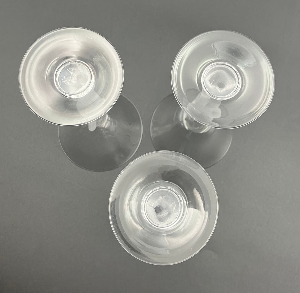 Vintage Bayel Bacchus Wine Glasses Set of Three - Art Deco Style Naked Ladies