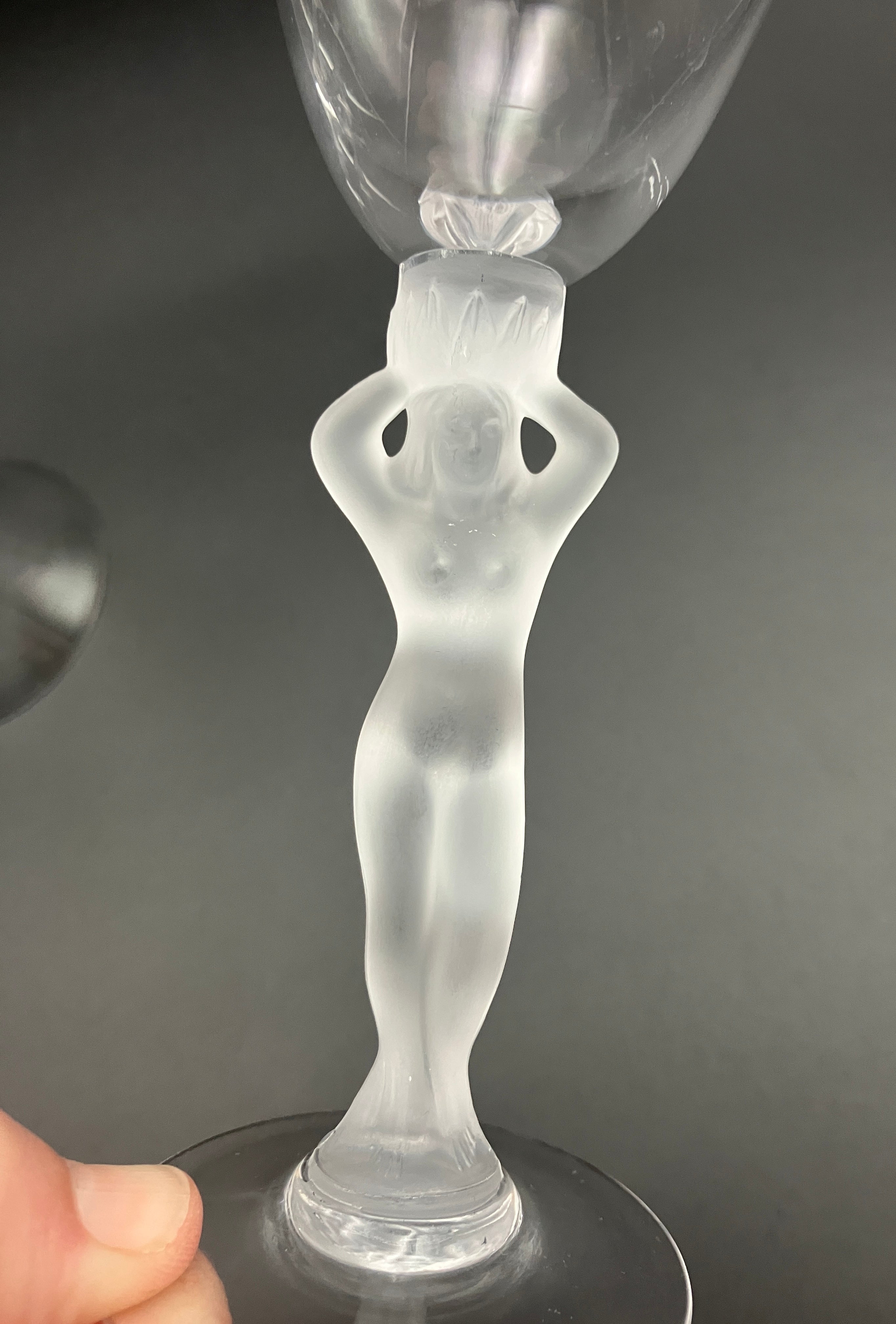 Vintage Bayel Bacchus Wine Glasses Set of Three - Art Deco Style Naked Ladies