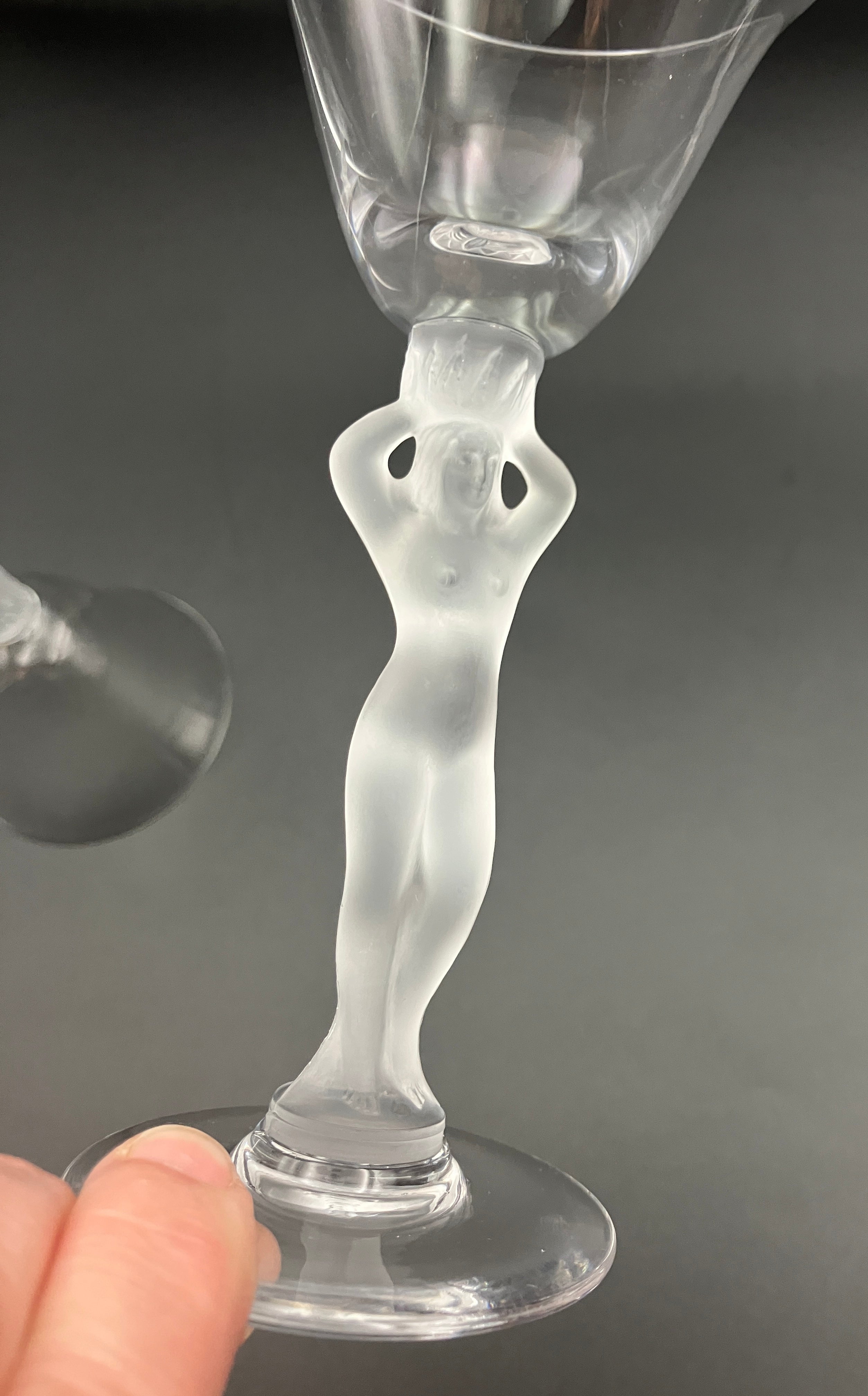 Vintage Bayel Bacchus Wine Glasses Set of Three - Art Deco Style Naked Ladies