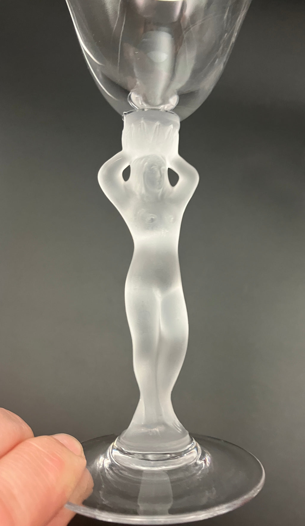 Vintage Bayel Bacchus Wine Glasses Set of Three - Art Deco Style Naked Ladies