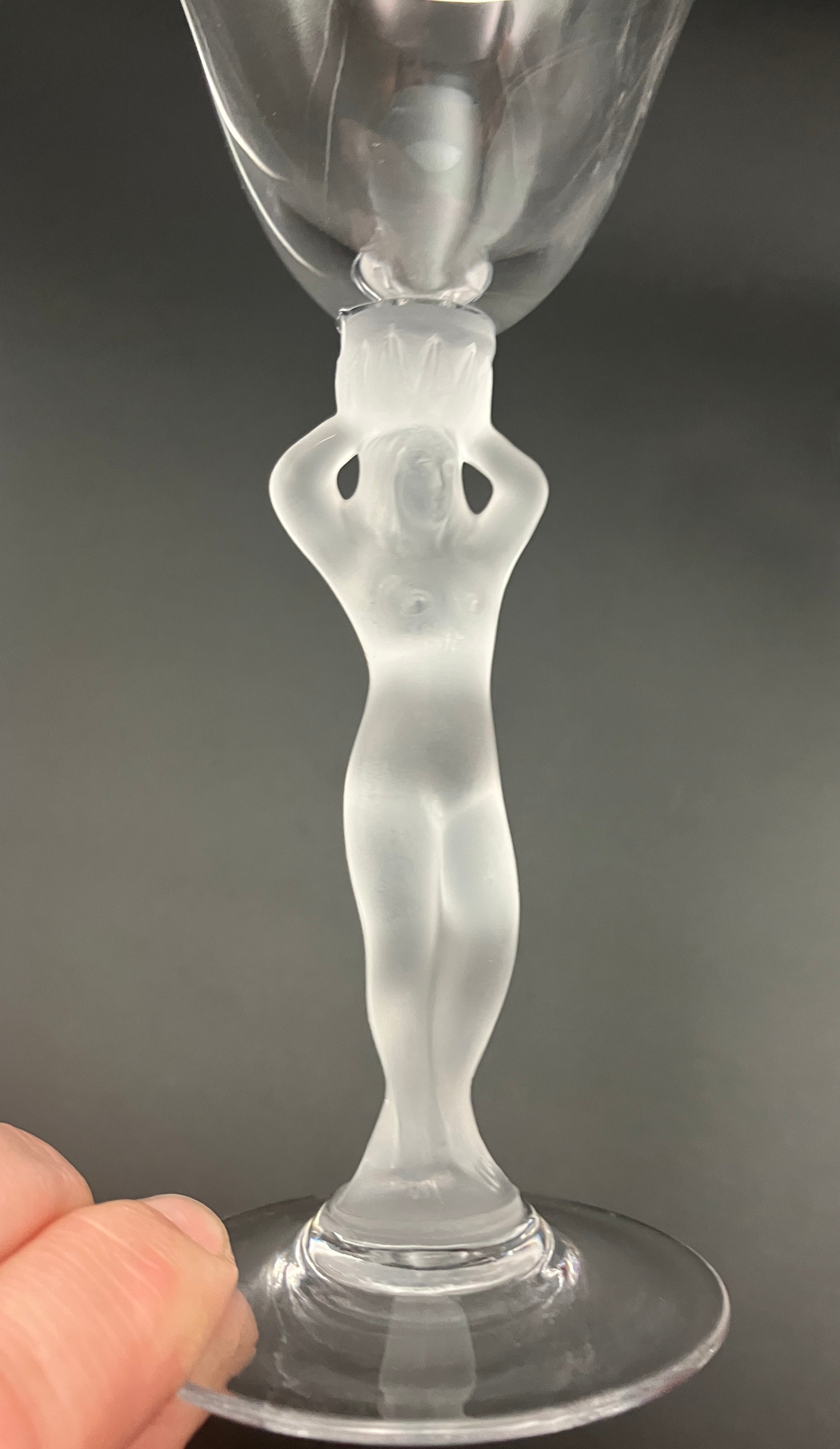 Vintage Bayel Bacchus Wine Glasses Set of Three - Art Deco Style Naked Ladies