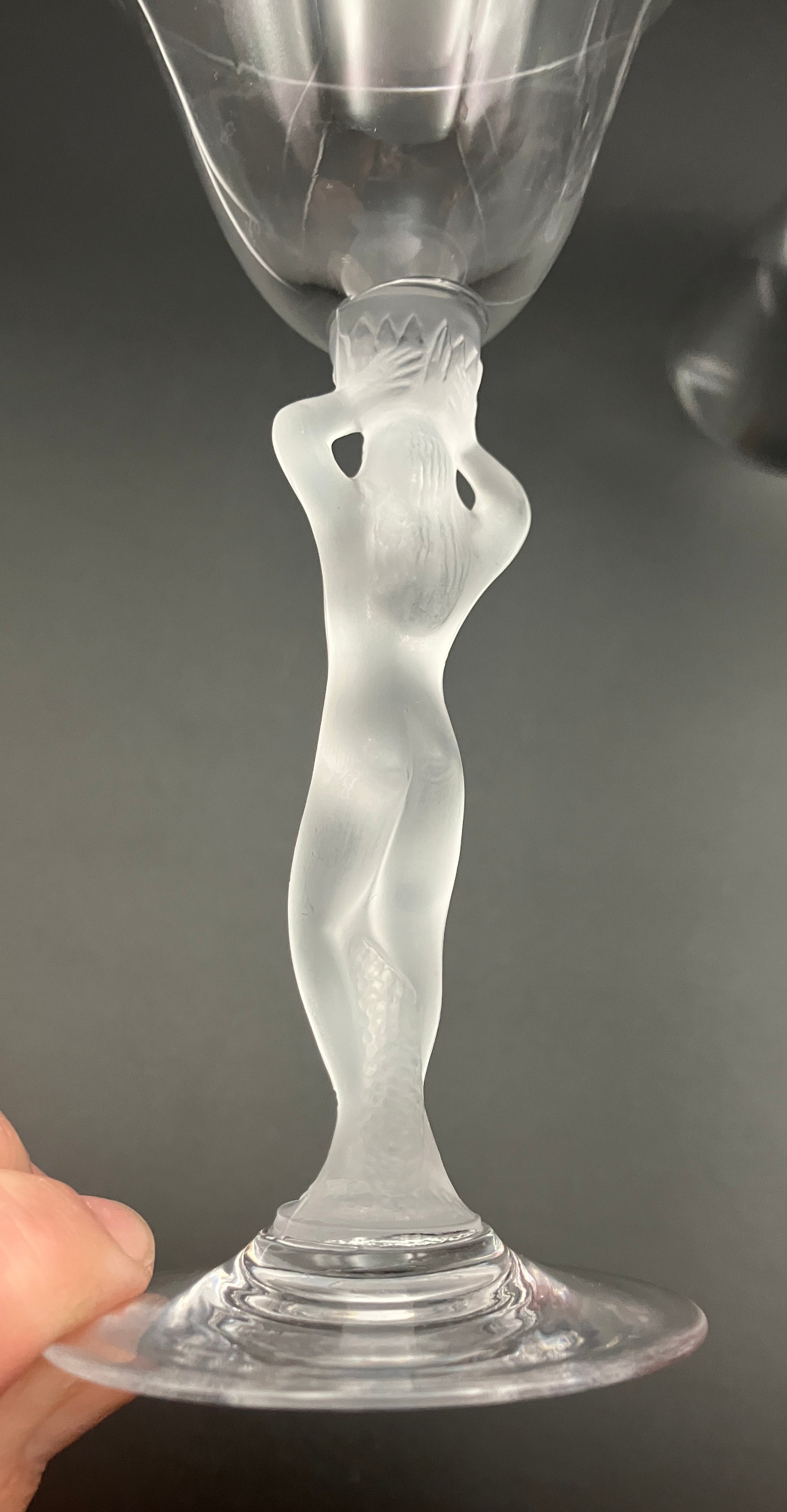 Vintage Bayel Bacchus Wine Glasses Set of Three - Art Deco Style Naked Ladies