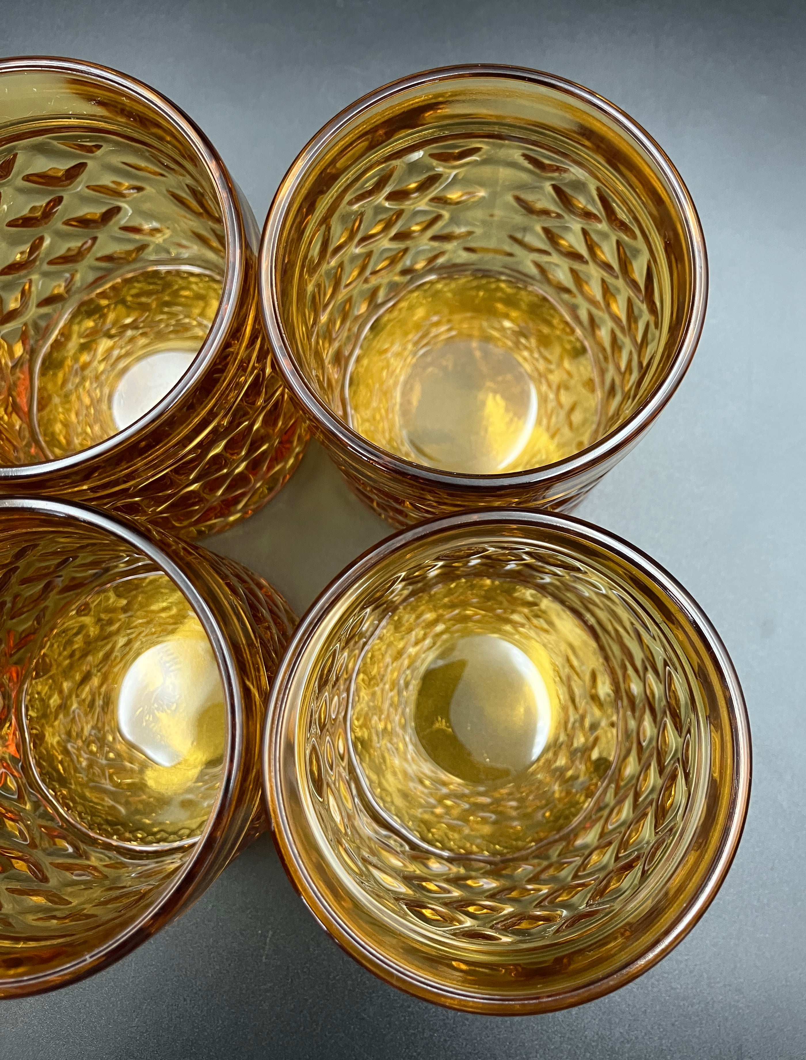 Mid Century Bormioli Italian Amber Glass Jug & 6 Glasses Set With Original Box