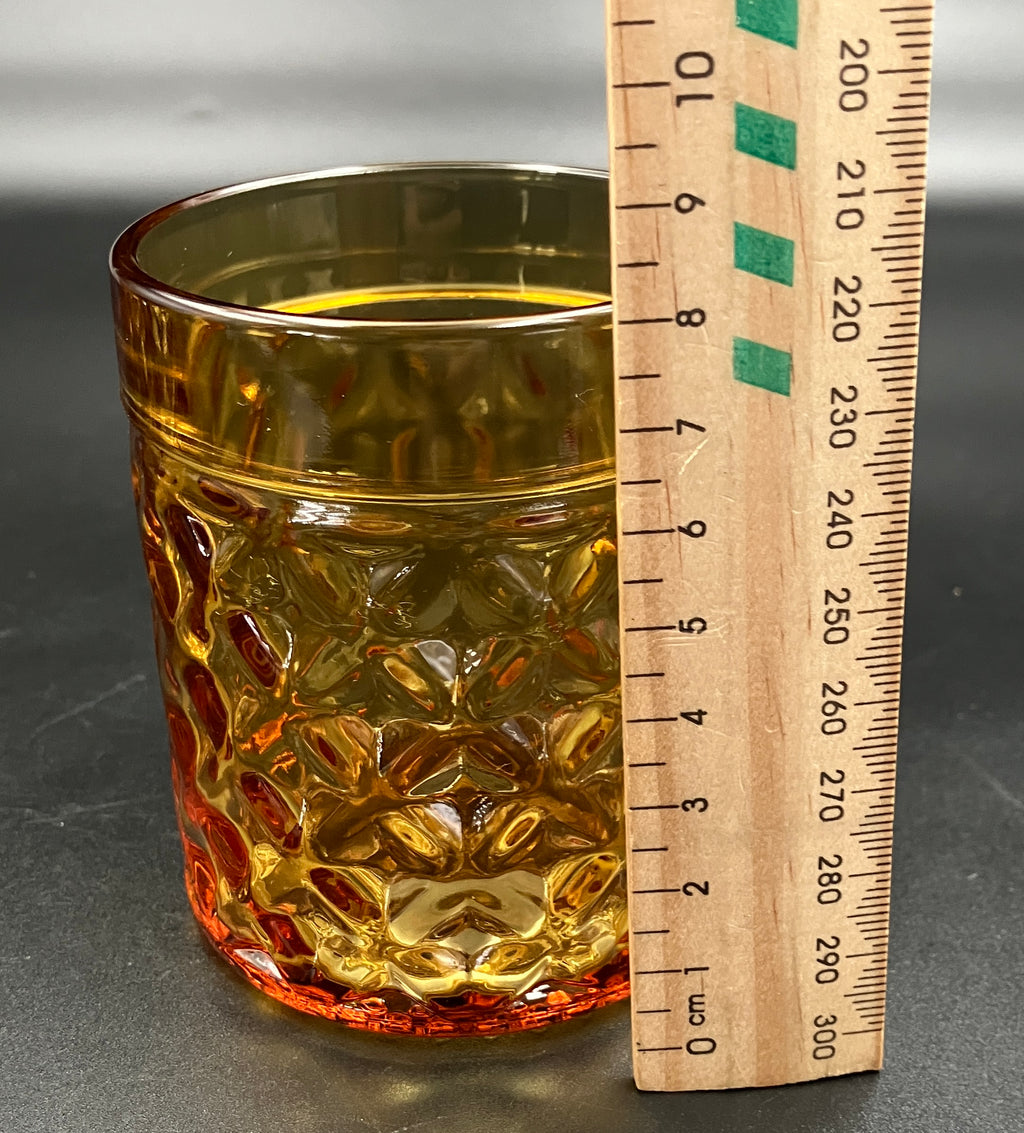 Mid Century Bormioli Italian Amber Glass Jug & 6 Glasses Set With Original Box