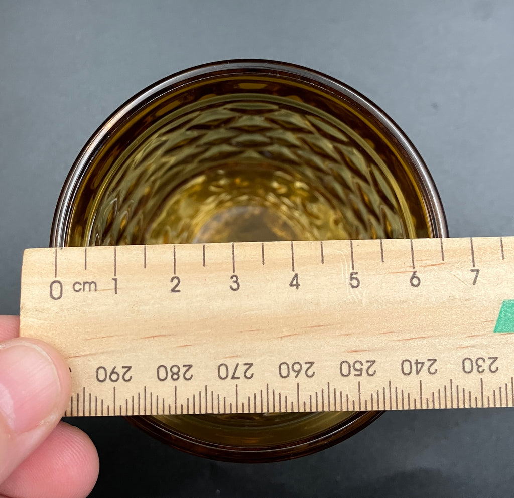 Mid Century Bormioli Italian Amber Glass Jug & 6 Glasses Set With Original Box