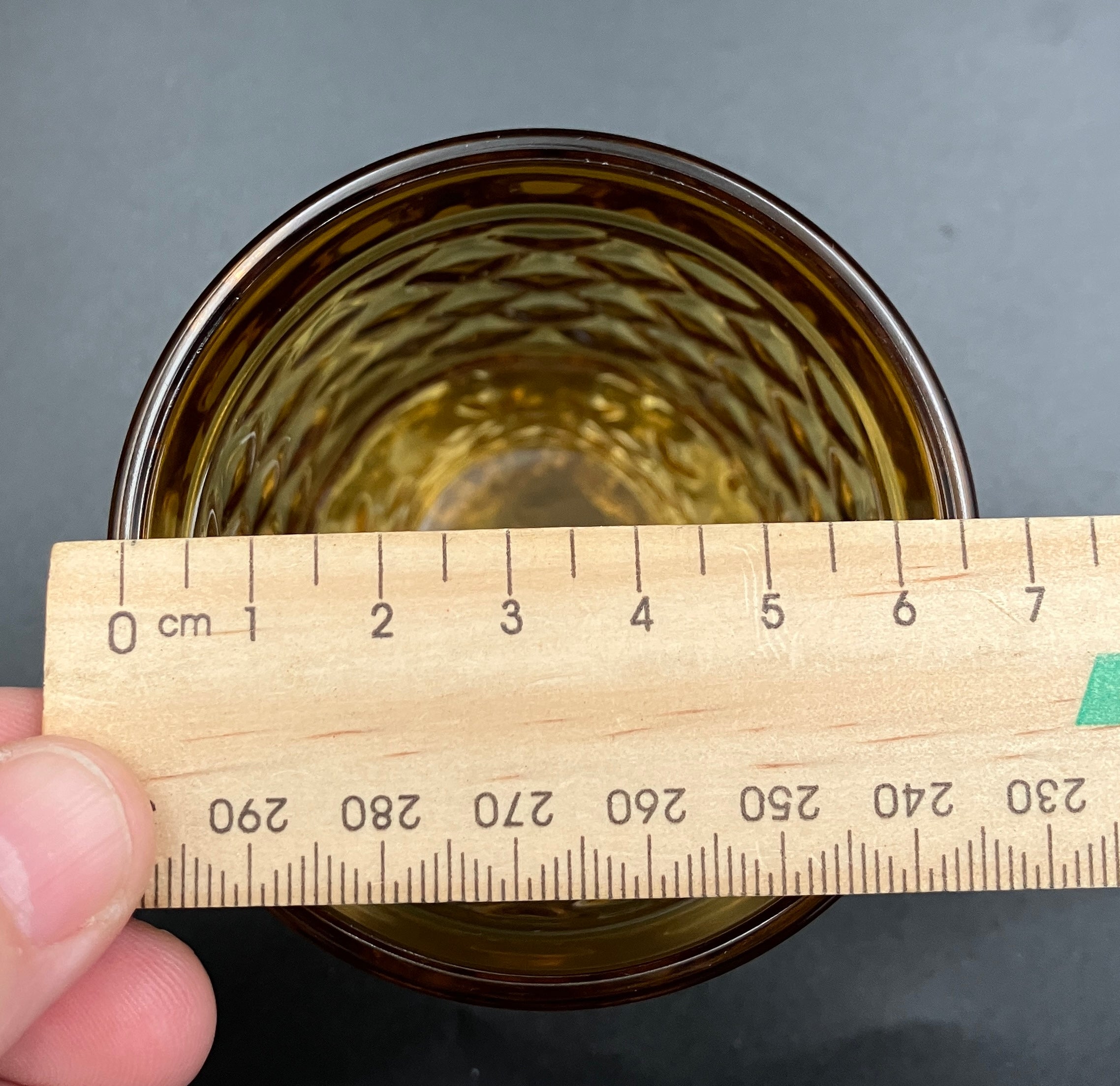 Mid Century Bormioli Italian Amber Glass Jug & 6 Glasses Set With Original Box