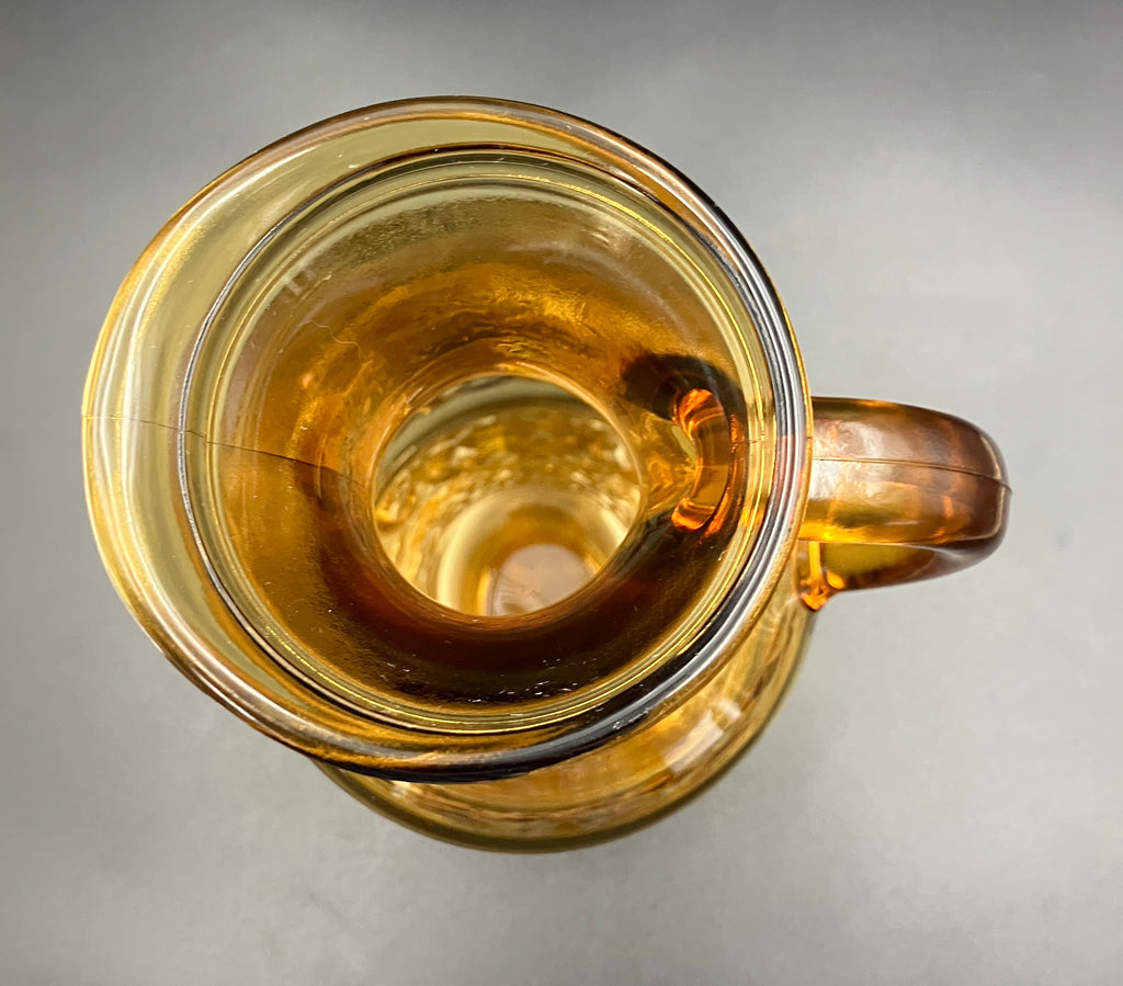 Mid Century Bormioli Italian Amber Glass Jug & 6 Glasses Set With Original Box