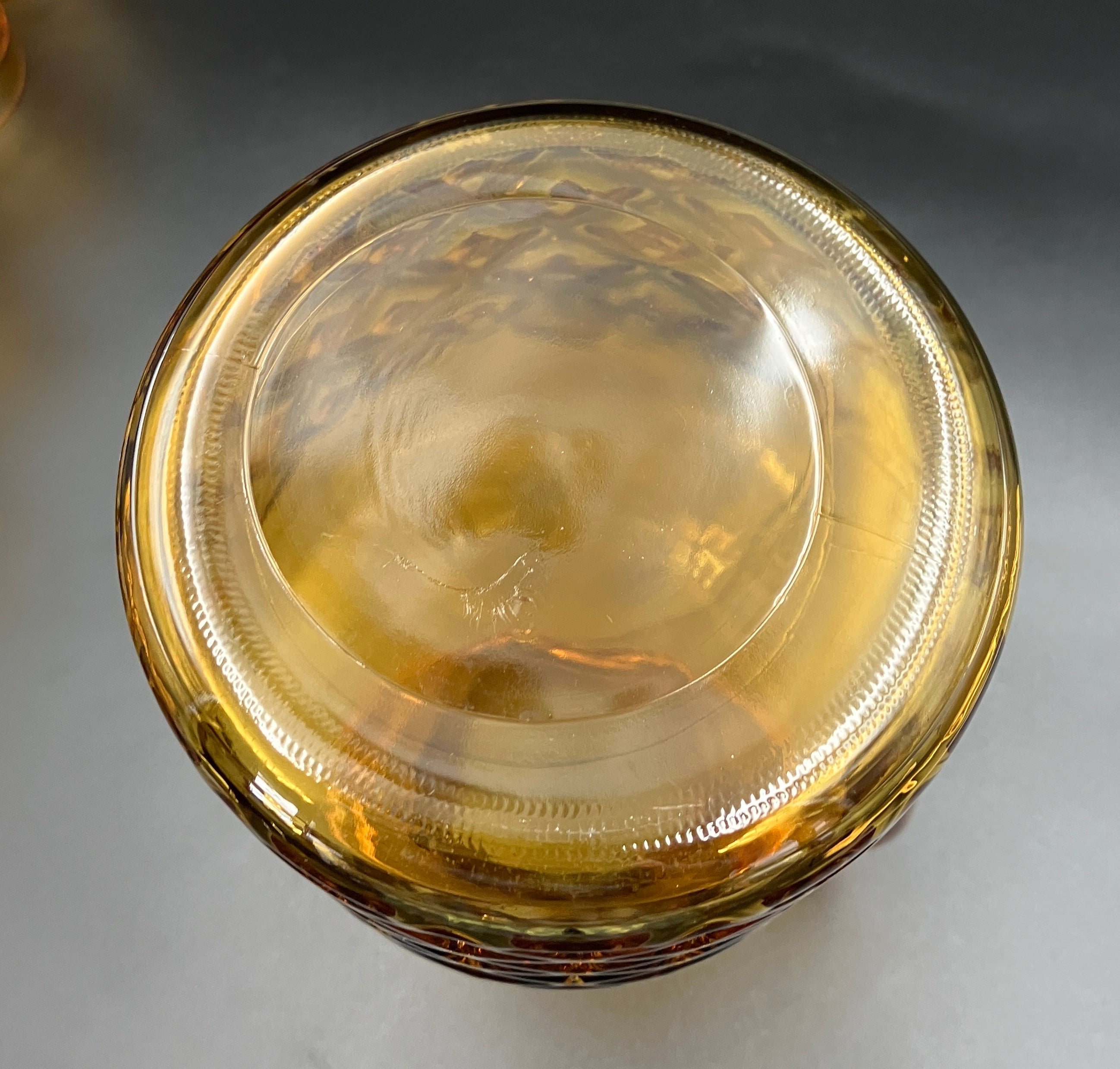 Mid Century Bormioli Italian Amber Glass Jug & 6 Glasses Set With Original Box