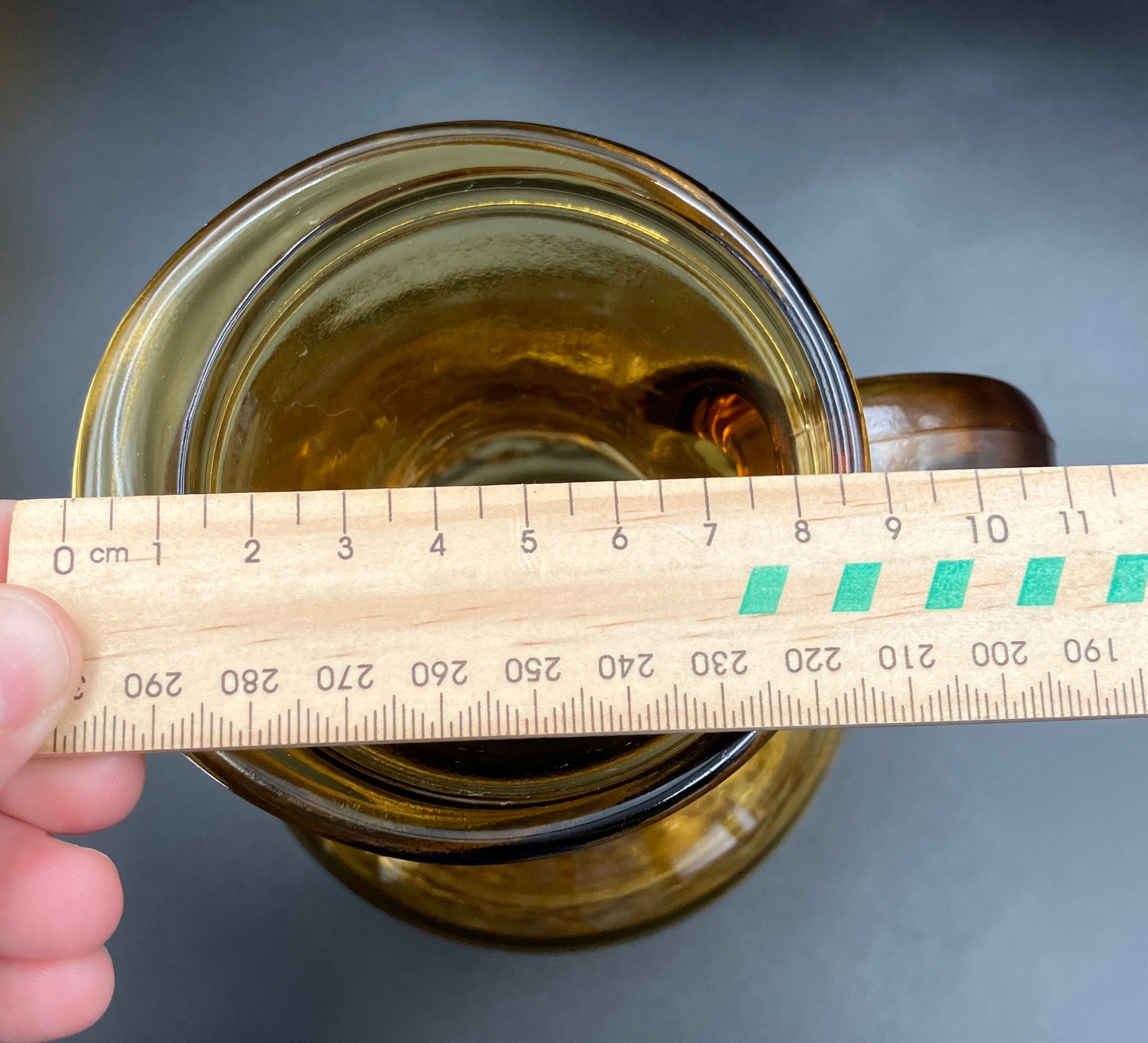 Mid Century Bormioli Italian Amber Glass Jug & 6 Glasses Set With Original Box