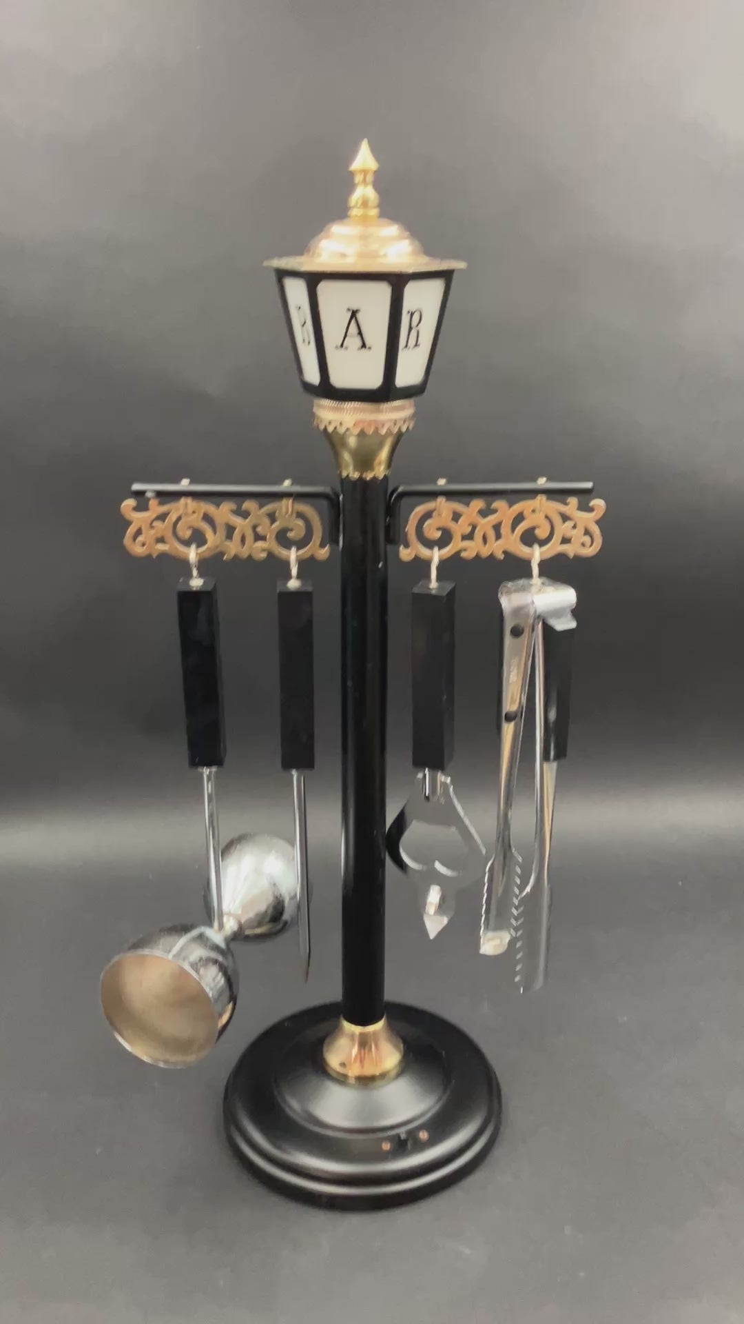 Vintage Bar Light Pole Stand With Bar Utensils - See Video Light Works - Japan