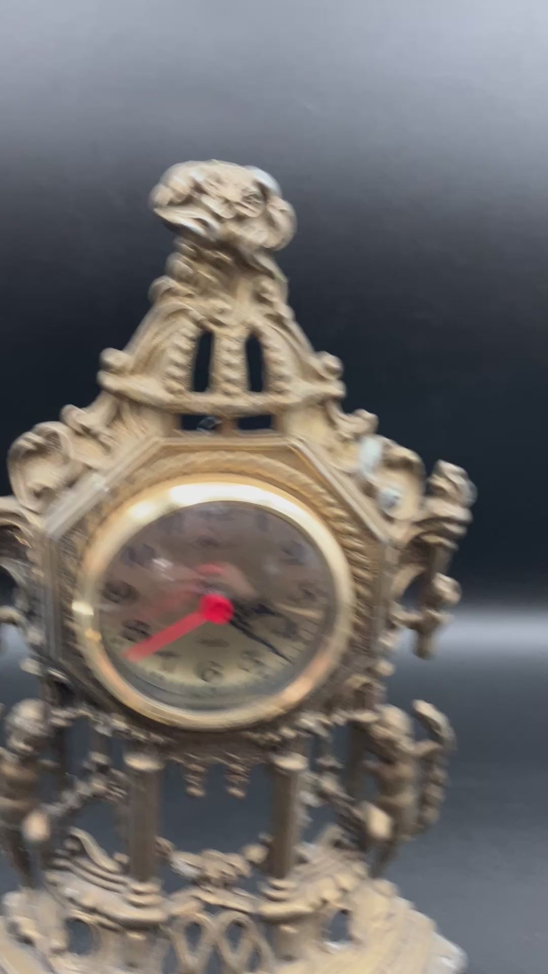 Vintage Brass Italian Clock Buvol Mantel Clock With Cupids - See Video Working