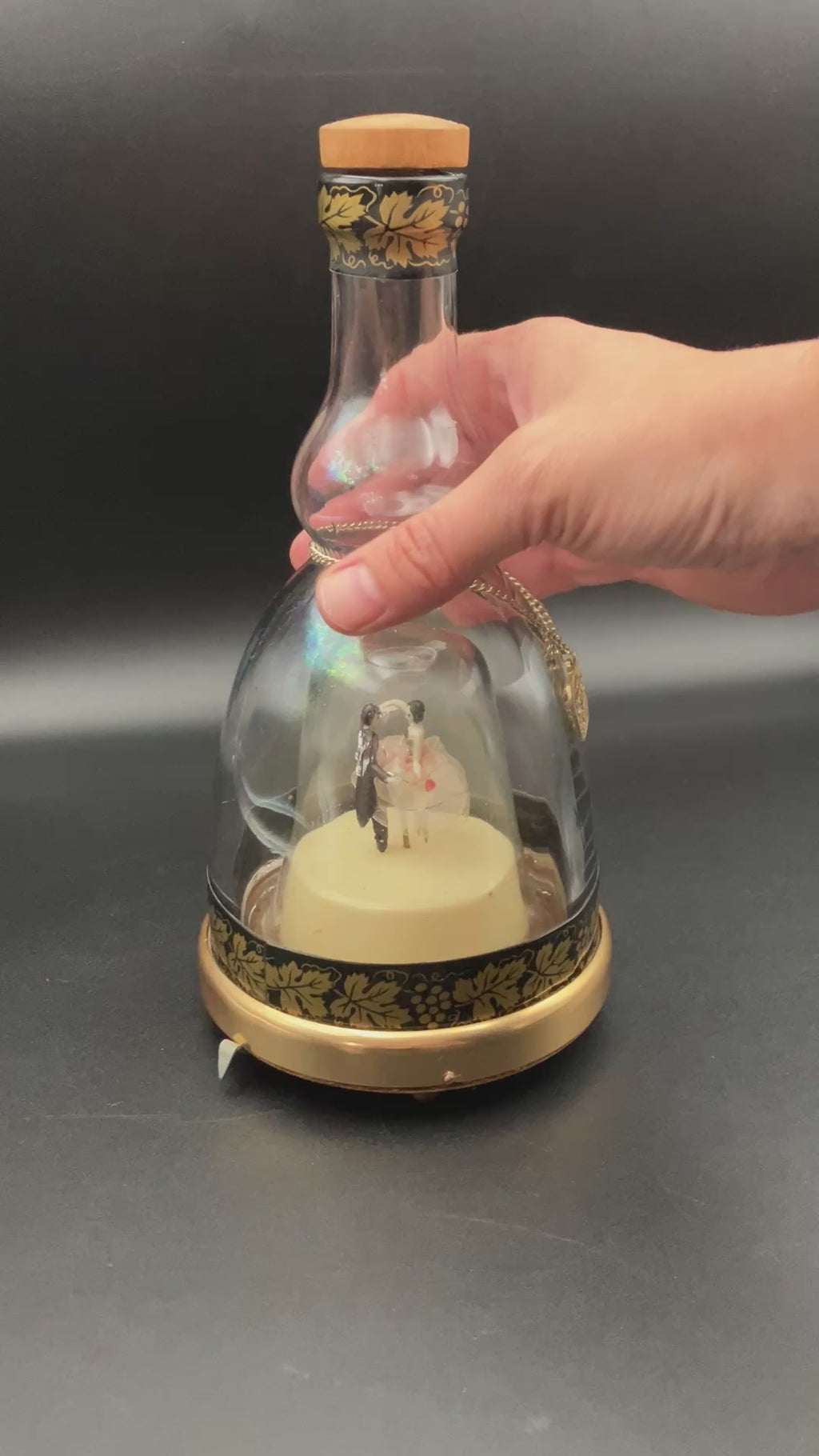 Vintage Prince Musical Bottle Decanter with Dancing Couple